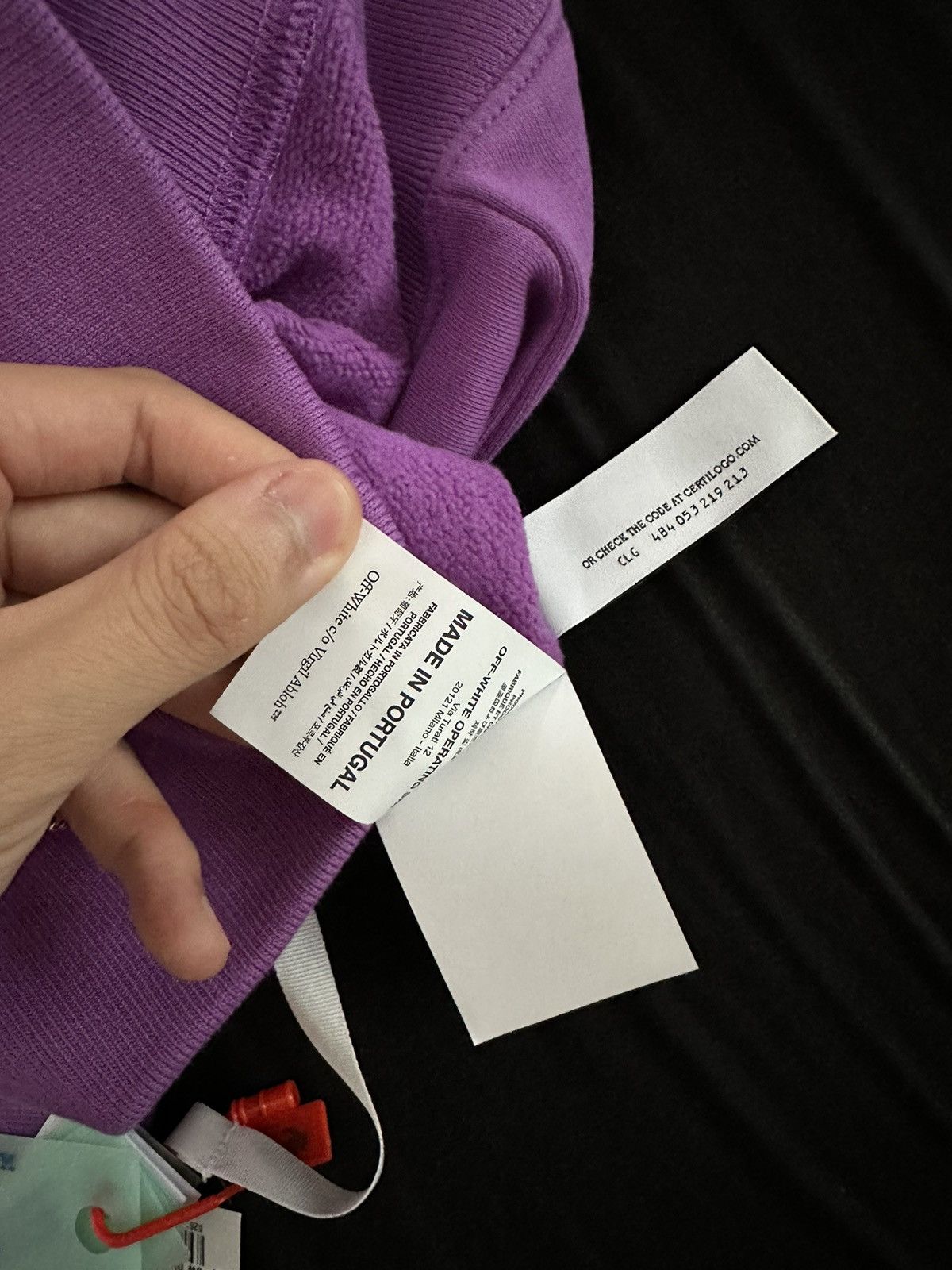 Off-White Off White Orchid Rubber Diagonal Hoodie Size US M / EU 48-50 / 2 - 6 Thumbnail