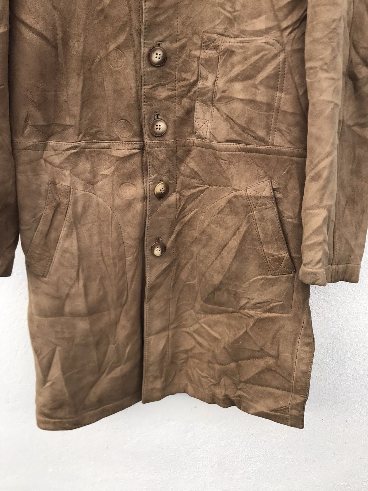 Designer Made In Spain Scarpins sherpa lining Trench Leather Jackets Size US L / EU 52-54 / 3 - 3 Thumbnail