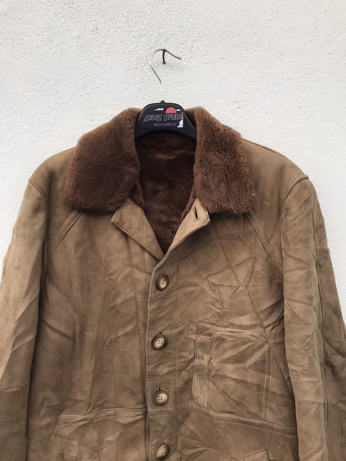 Designer Made In Spain Scarpins sherpa lining Trench Leather Jackets Size US L / EU 52-54 / 3 - 2 Thumbnail