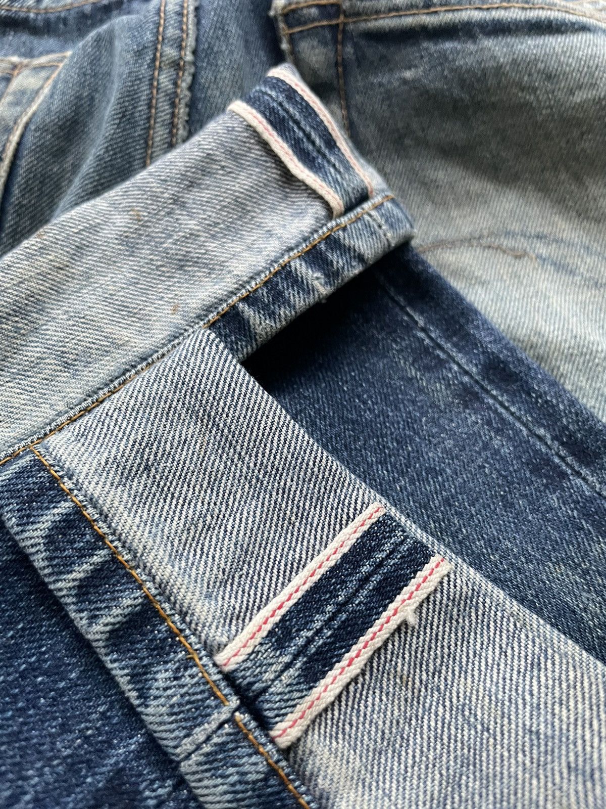Japanese Brand Blue Way Vintage Selvedge Aging & Distressed Denim Size US 33 - 12 Thumbnail