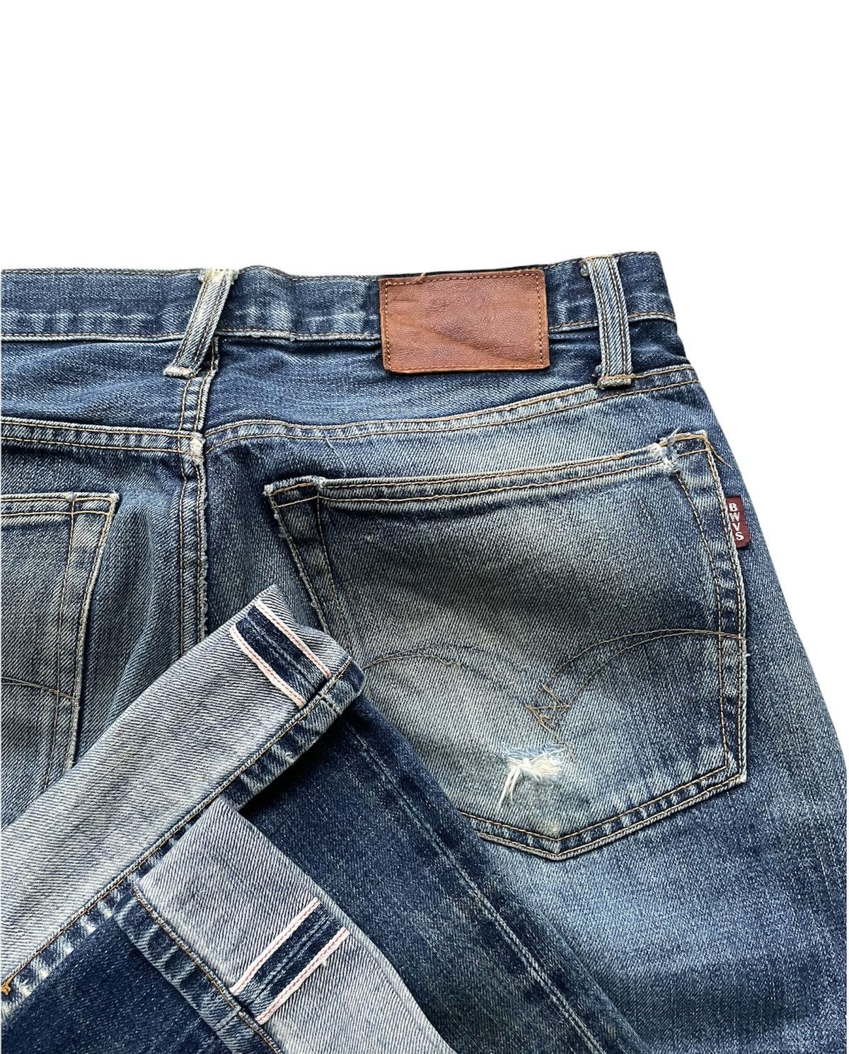 Japanese Brand Blue Way Vintage Selvedge Aging & Distressed Denim Size US 33 - 11 Thumbnail