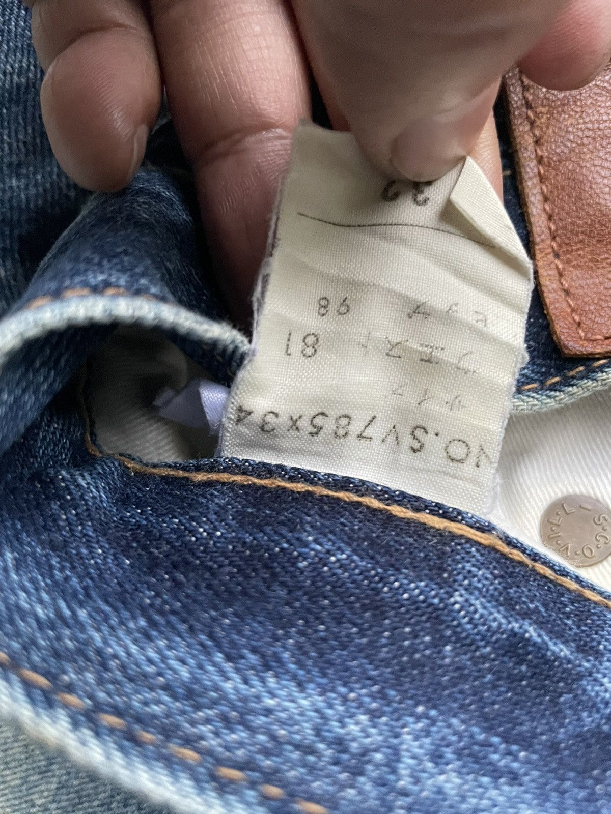 Japanese Brand Blue Way Vintage Selvedge Aging & Distressed Denim Size US 33 - 16 Thumbnail