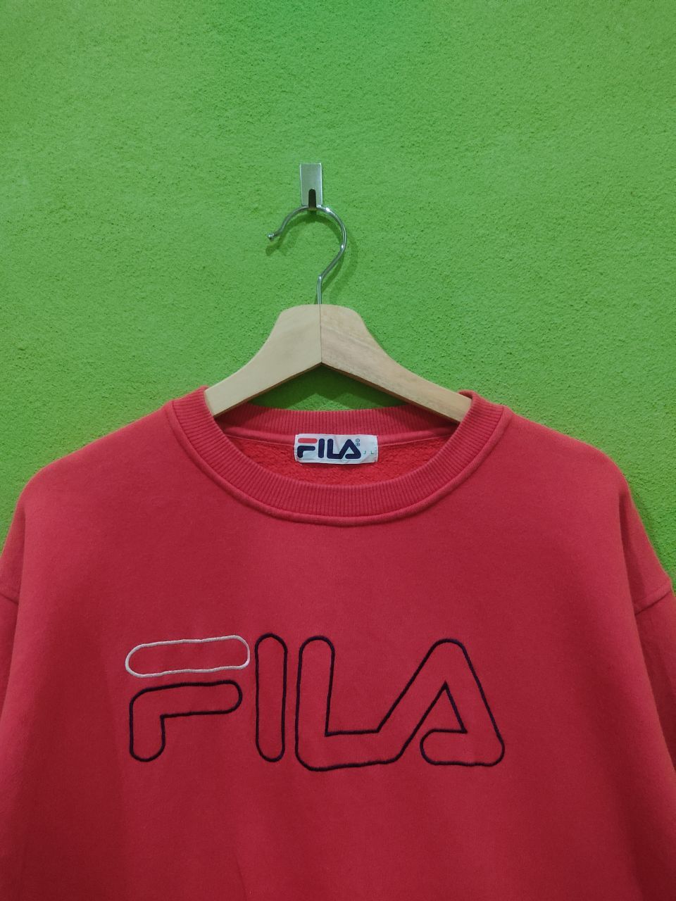 Fila × Vintage Vintage Fila Big Logo Red Sweatshirt Size US L / EU 52-54 / 3 - 2 Thumbnail