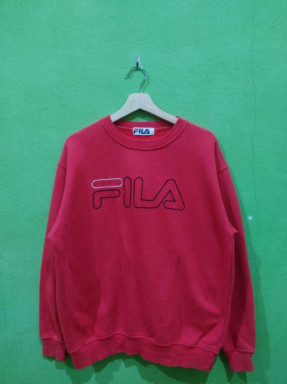 Fila × Vintage Vintage Fila Big Logo Red Sweatshirt Size US L / EU 52-54 / 3 - 1 Thumbnail