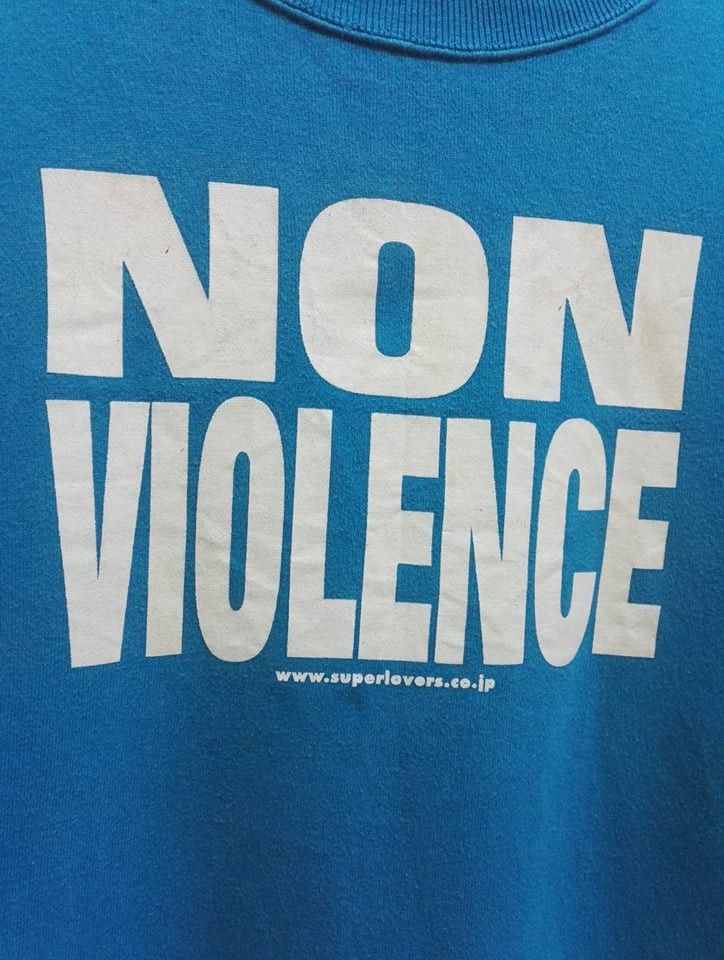 Japanese Brand Super lover sweatshirt " NON VOILENCE" (code 15) Size US S / EU 44-46 / 1 - 4 Thumbnail