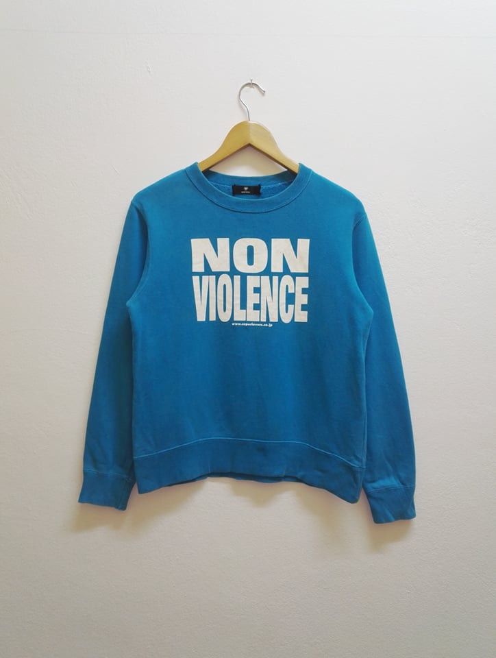 Japanese Brand Super lover sweatshirt " NON VOILENCE" (code 15) Size US S / EU 44-46 / 1 - 2 Thumbnail