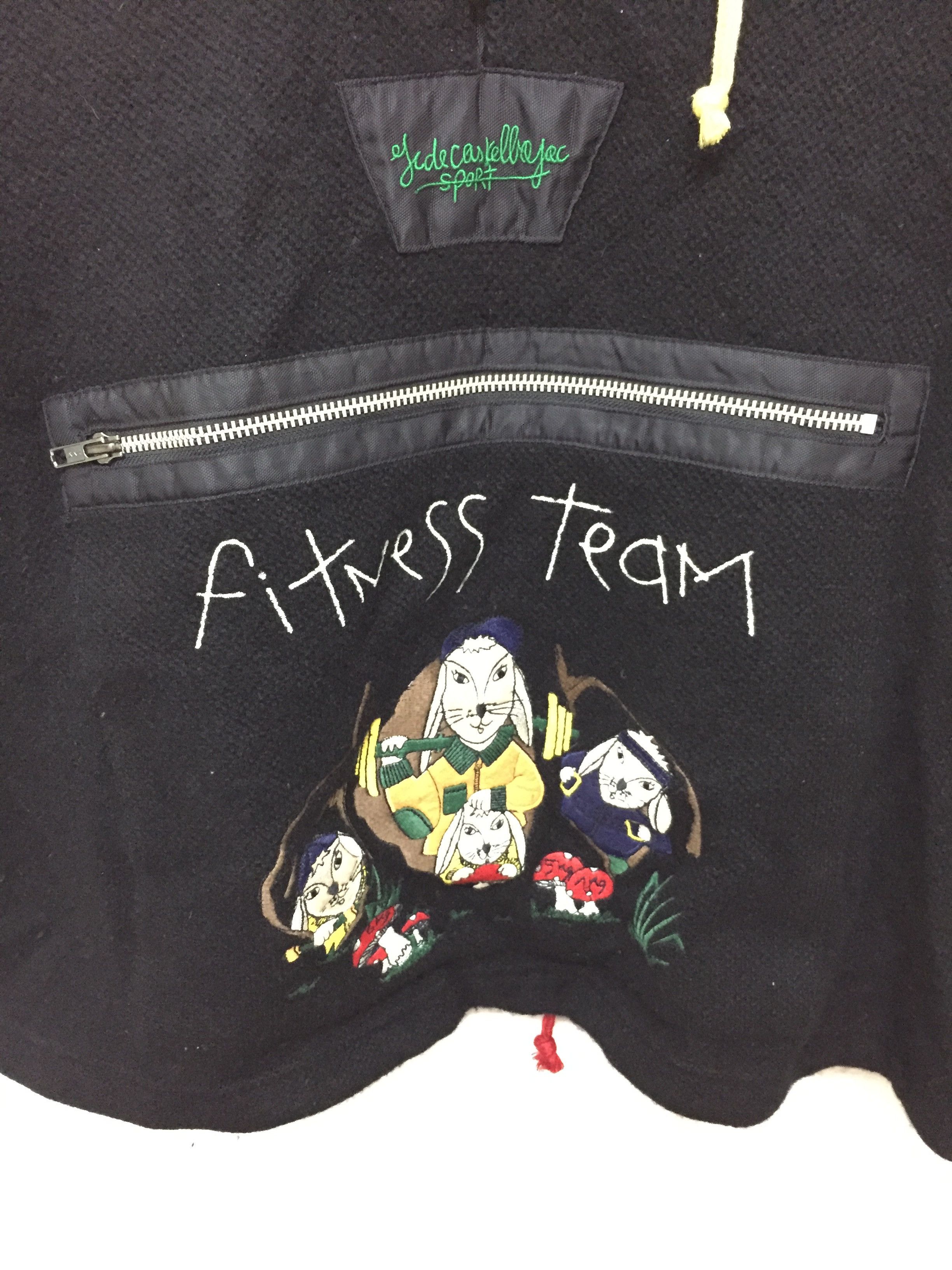 Jean Charles De Castelbajac Wool knit body nylon sleeve drawstring hockey hoodie Size US M / EU 48-50 / 2 - 7 Thumbnail