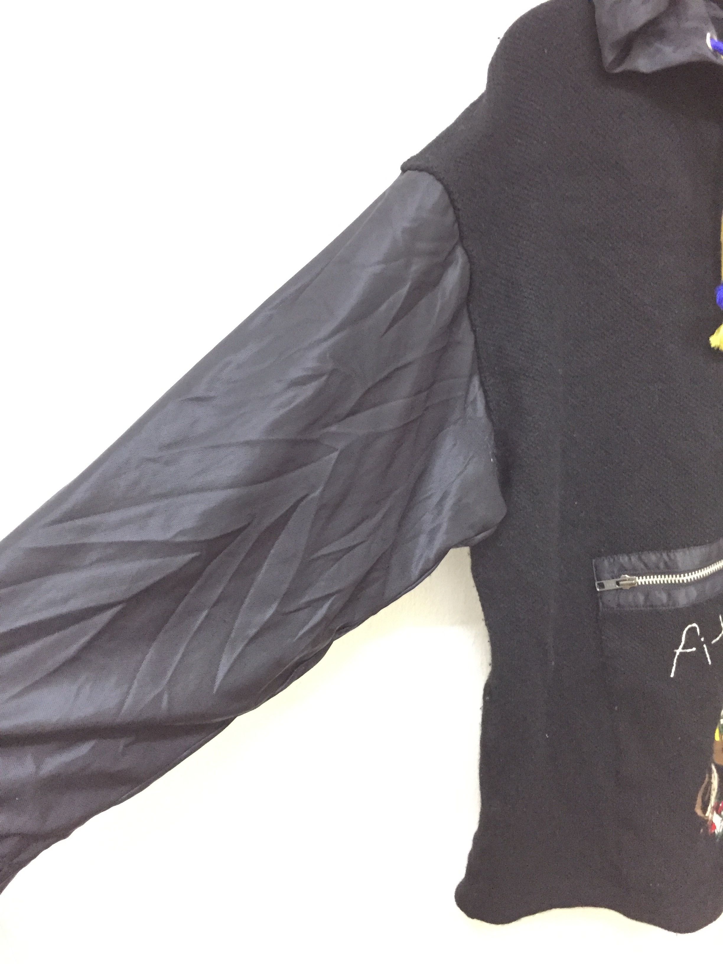 Jean Charles De Castelbajac Wool knit body nylon sleeve drawstring hockey hoodie Size US M / EU 48-50 / 2 - 9 Thumbnail