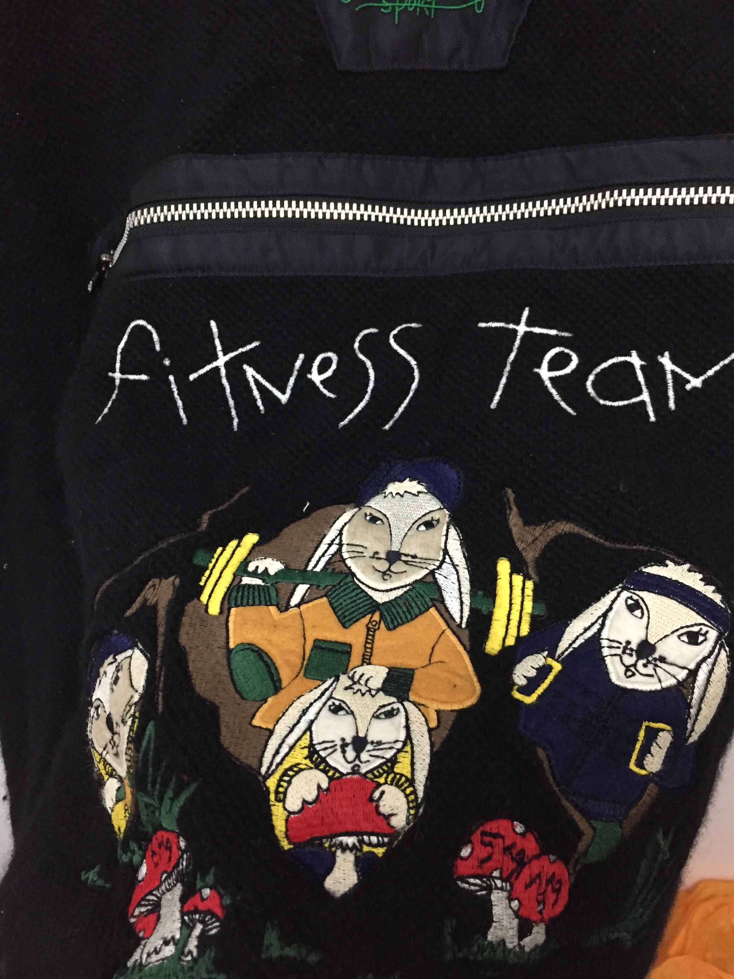 Jean Charles De Castelbajac Wool knit body nylon sleeve drawstring hockey hoodie Size US M / EU 48-50 / 2 - 8 Thumbnail