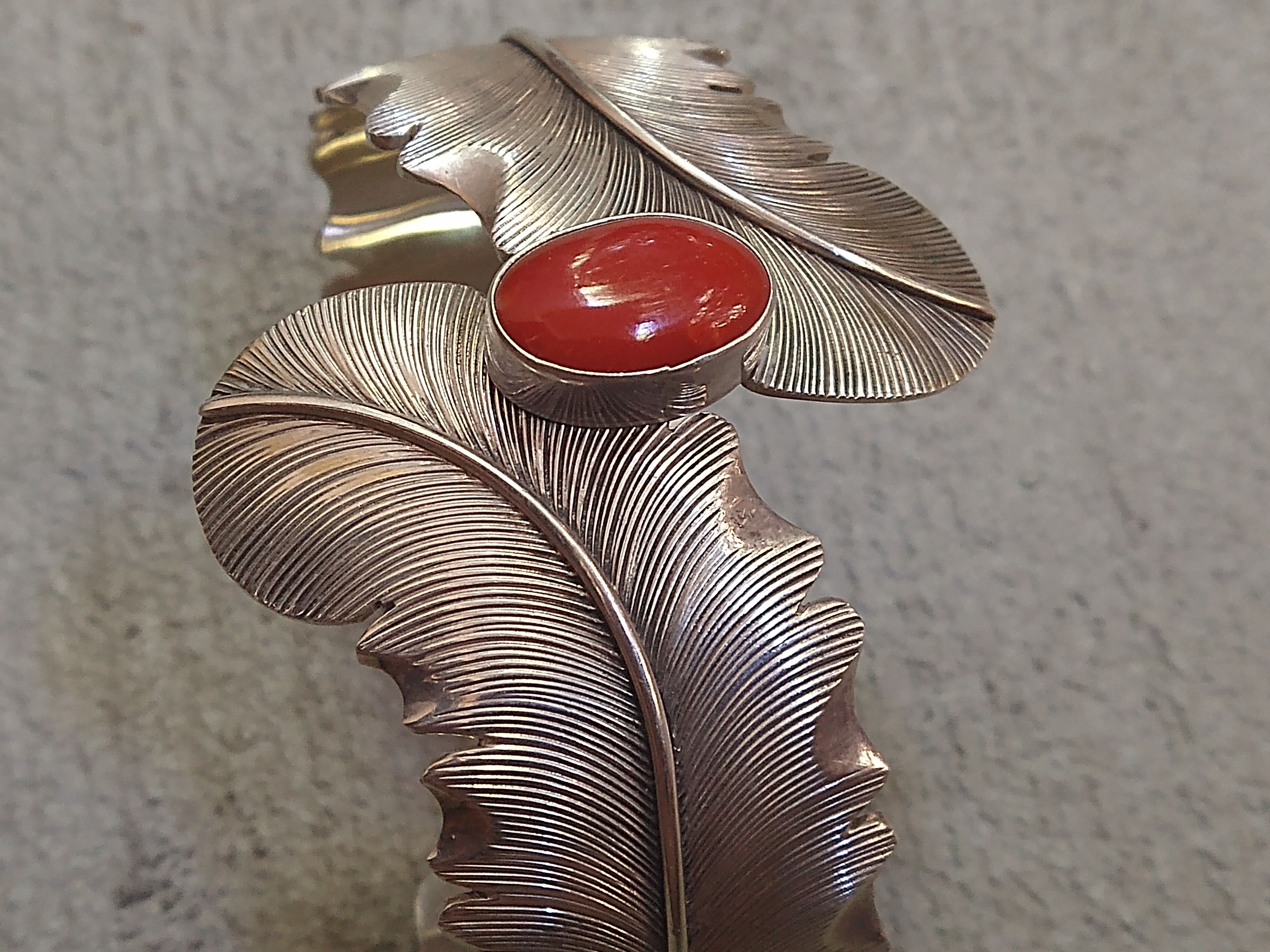 Jewelry Vintage Sterling Silver Bracelet Coral Navajo Native Tribal Size ONE SIZE - 3 Thumbnail