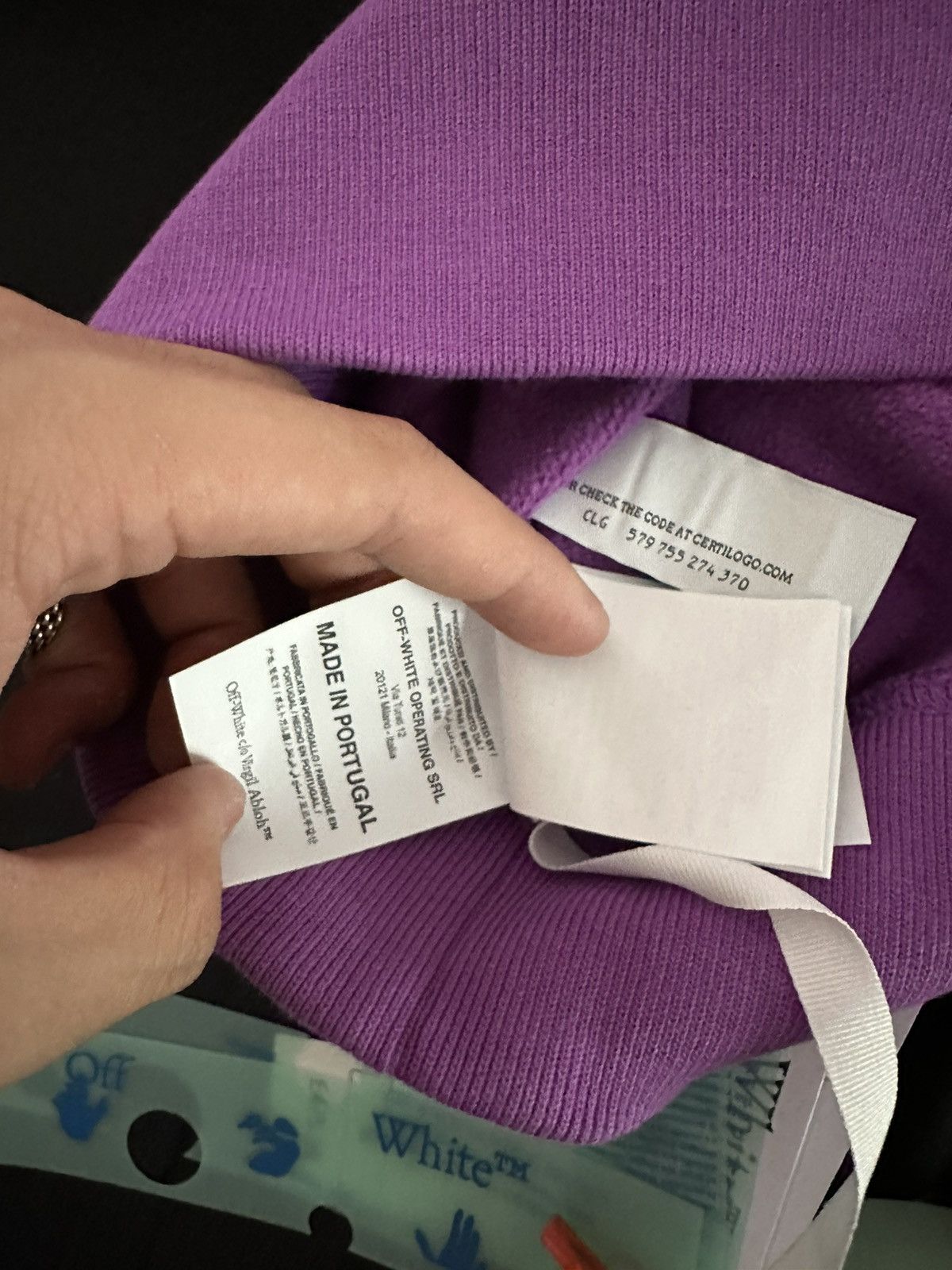 Off-White Off White Orchid Rubber Diagonal Hoodie Size US M / EU 48-50 / 2 - 7 Thumbnail