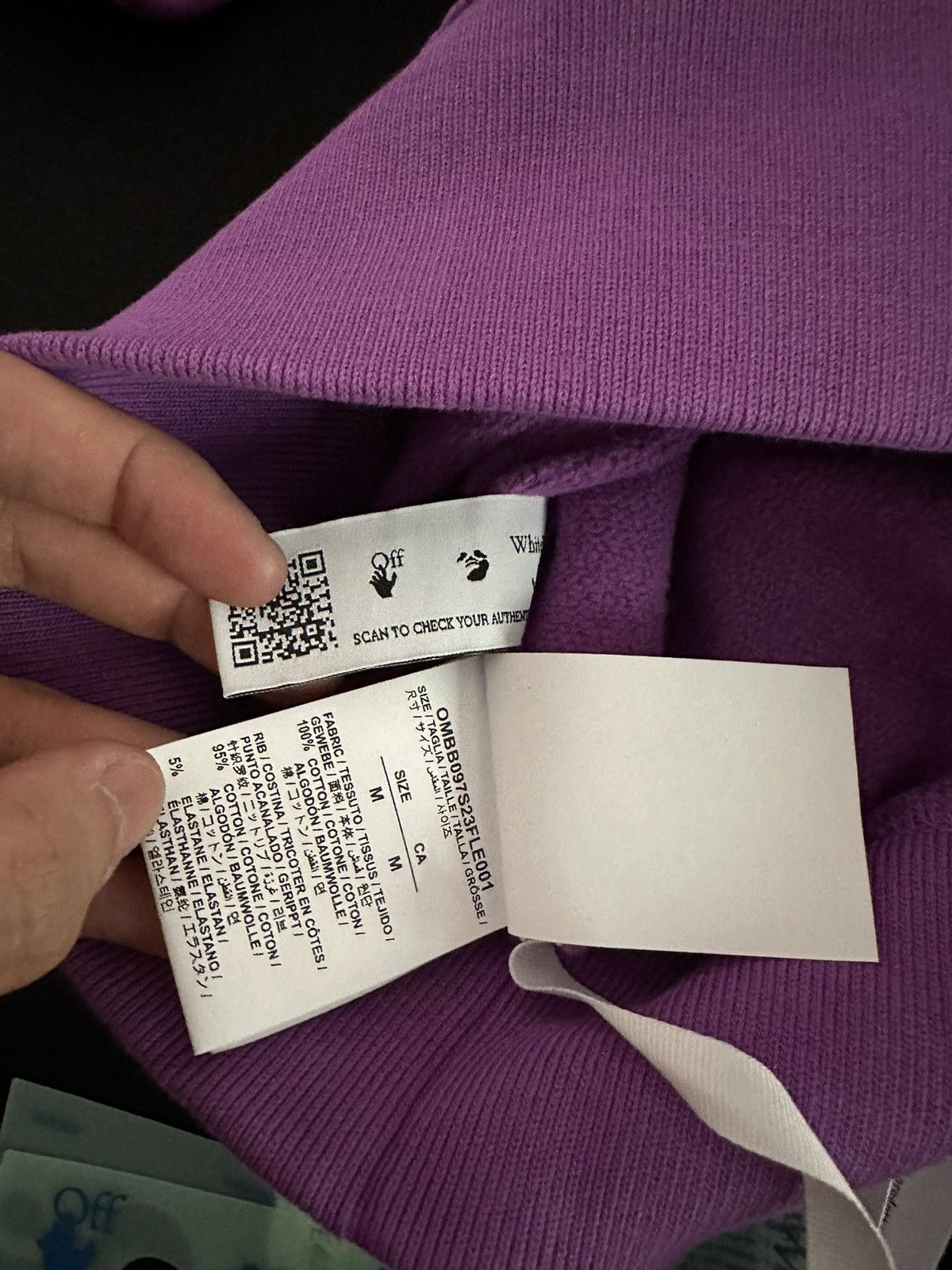 Off-White Off White Orchid Rubber Diagonal Hoodie Size US M / EU 48-50 / 2 - 6 Thumbnail