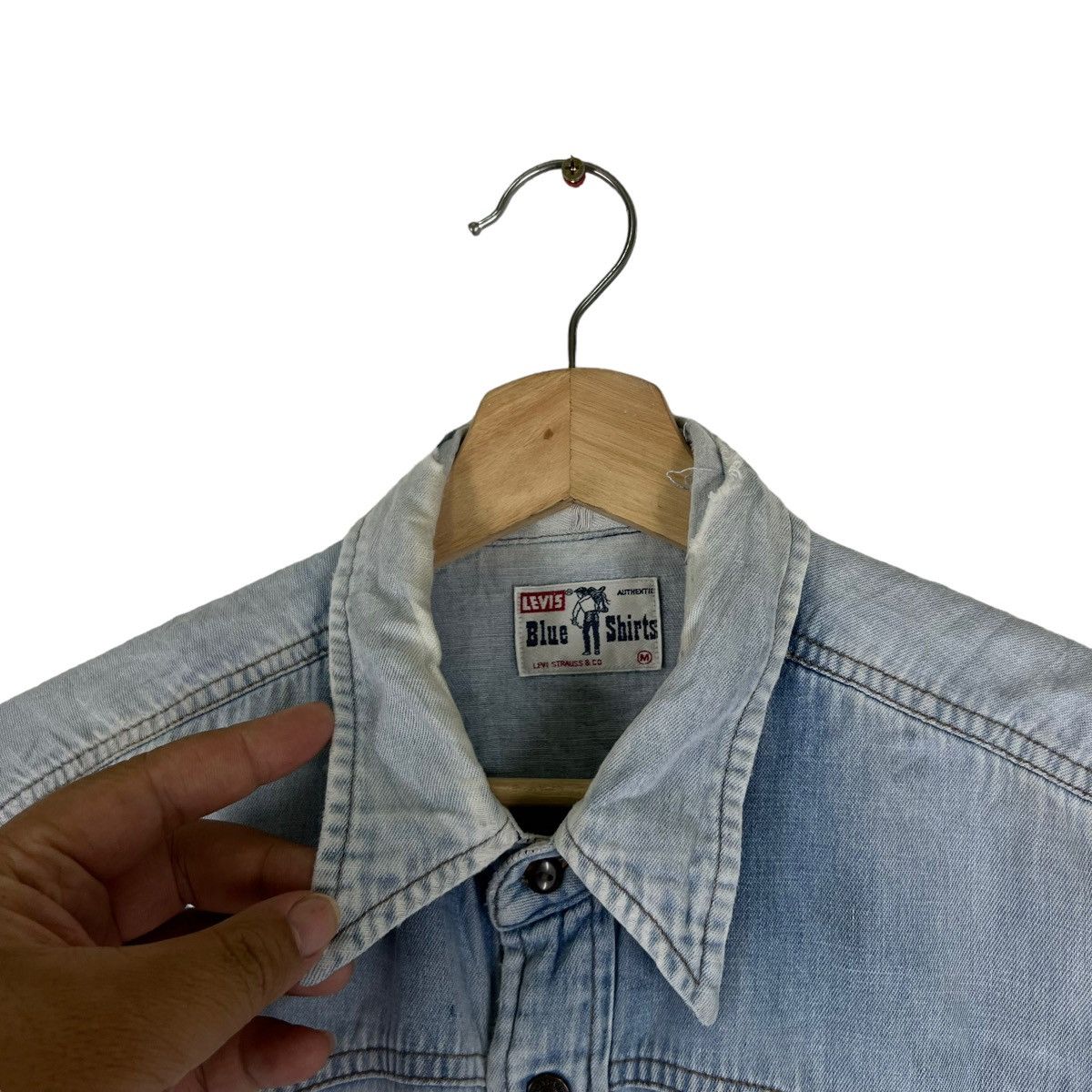 Levi's TRUE VINTAGE LEVIS BLUE SHIRTS DISTRESSED DESIGN BUTTONSTONE Size US M / EU 48-50 / 2 - 6 Thumbnail
