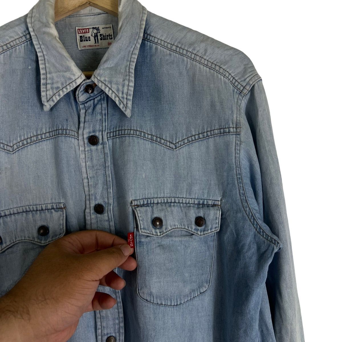 Levi's TRUE VINTAGE LEVIS BLUE SHIRTS DISTRESSED DESIGN BUTTONSTONE Size US M / EU 48-50 / 2 - 4 Thumbnail