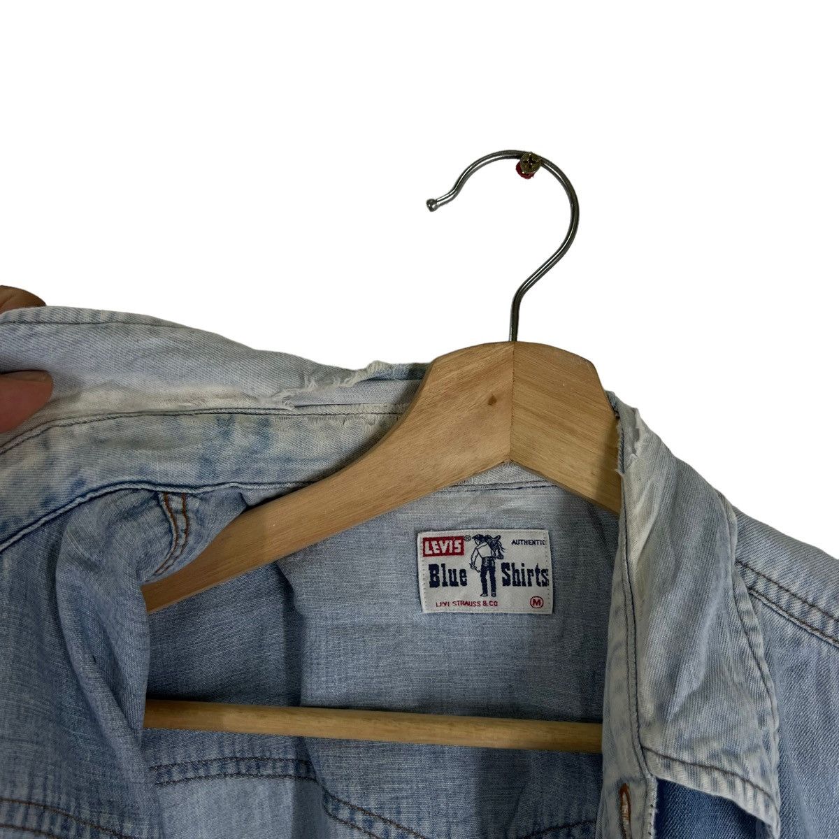 Levi's TRUE VINTAGE LEVIS BLUE SHIRTS DISTRESSED DESIGN BUTTONSTONE Size US M / EU 48-50 / 2 - 10 Thumbnail