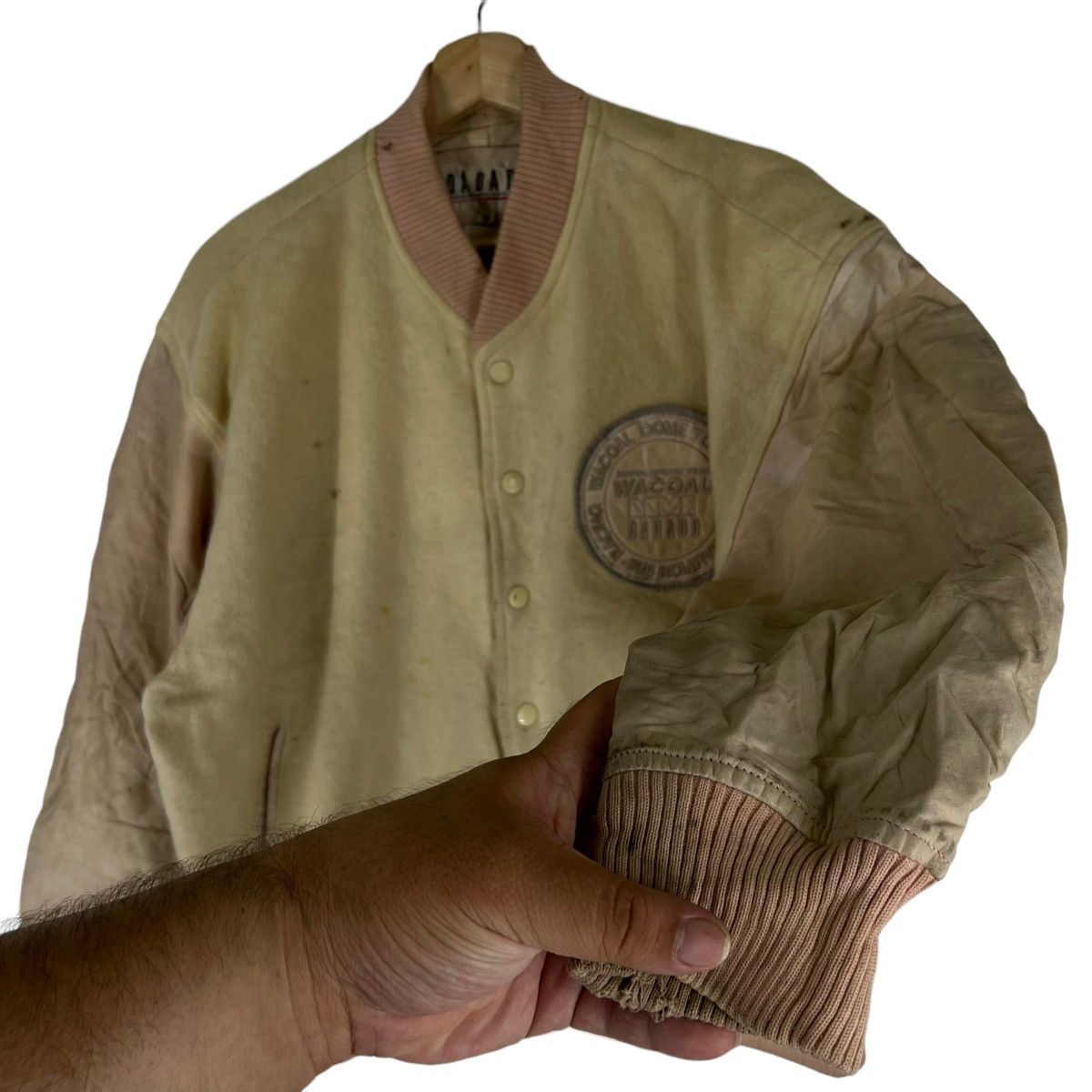 Japanese Brand VINTAGE VARSITY JACKET BIG LOGO WACOAL MOTOR SPORTS PROJECT Size US M / EU 48-50 / 2 - 7 Thumbnail