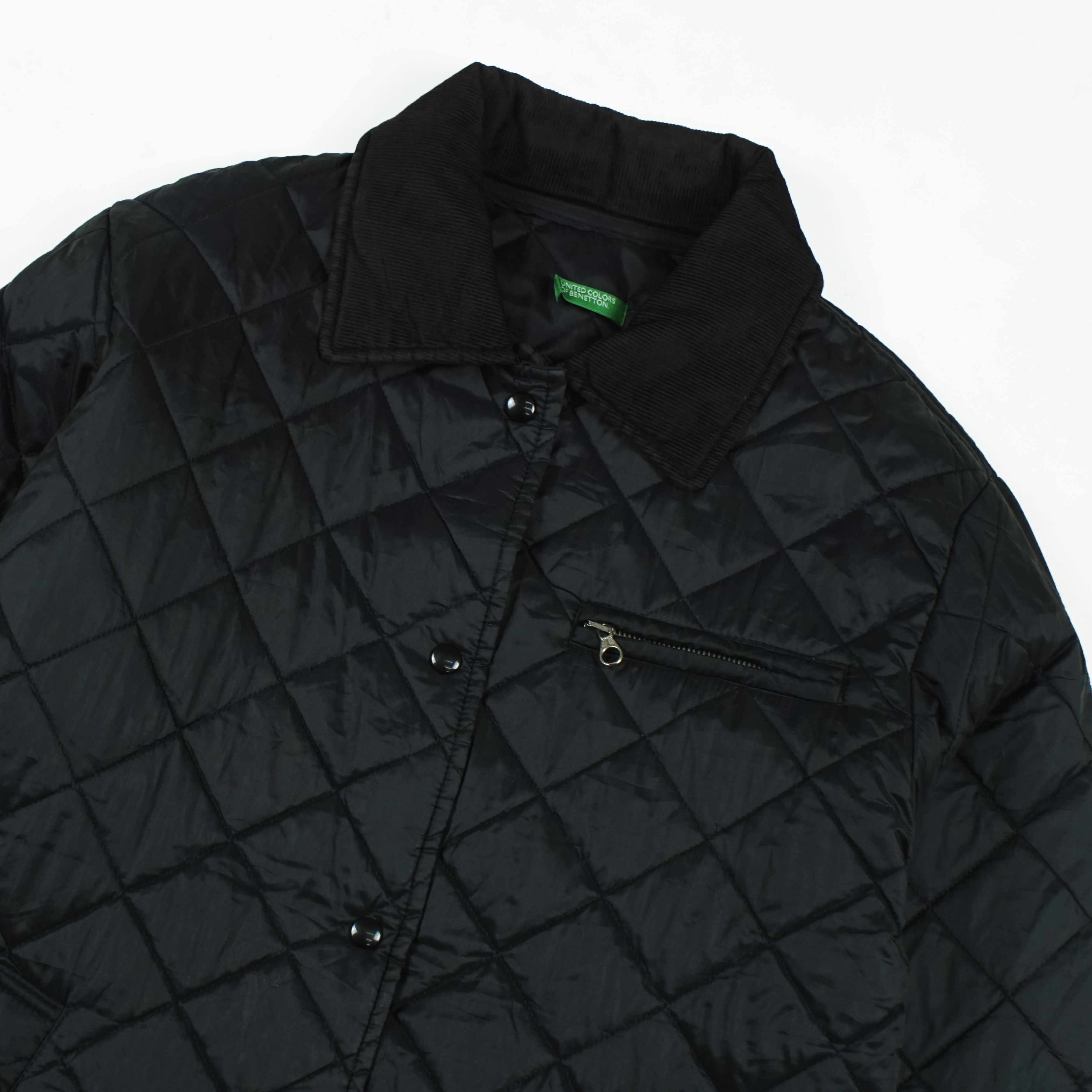 United Colors Of Benetton *NoTariff Benetton Corduroy Collared Quilted Jacket Size US M / EU 48-50 / 2 - 3 Thumbnail