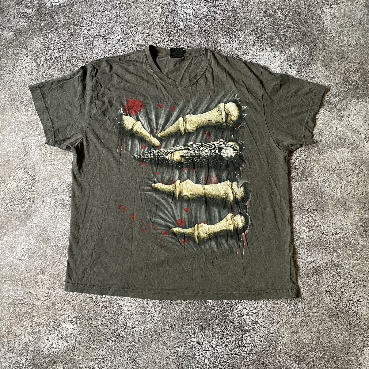 Vintage Vintage Y2K Thrashed Skeleton Graphic Tee Grunge Relaxed XXL Size US XXL / EU 58 / 5 - 2 Thumbnail