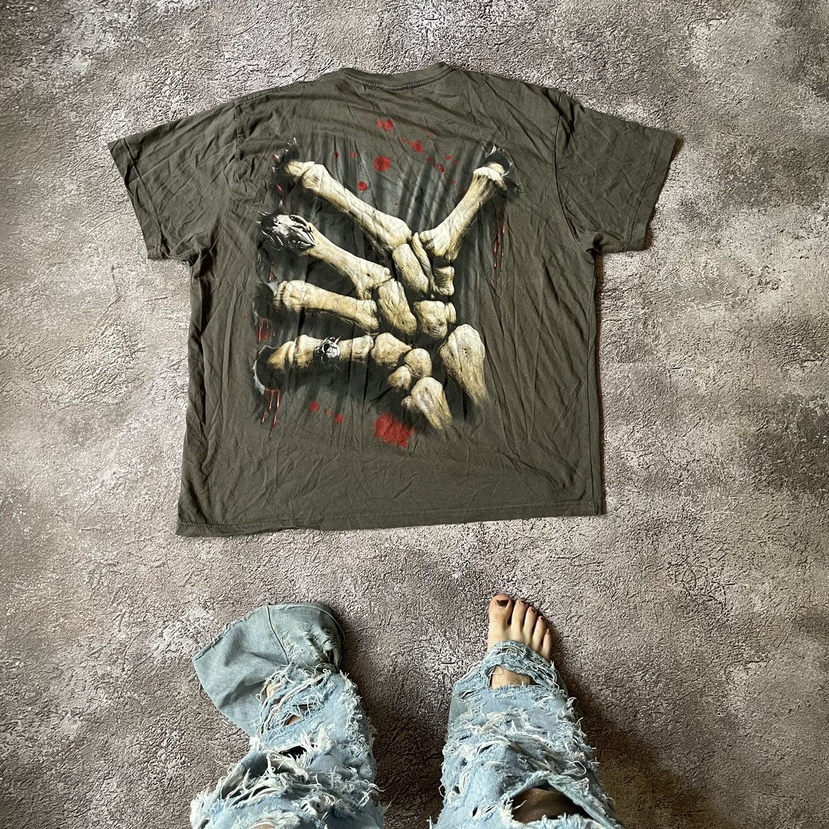 Vintage Vintage Y2K Thrashed Skeleton Graphic Tee Grunge Relaxed XXL Size US XXL / EU 58 / 5 - 8 Thumbnail