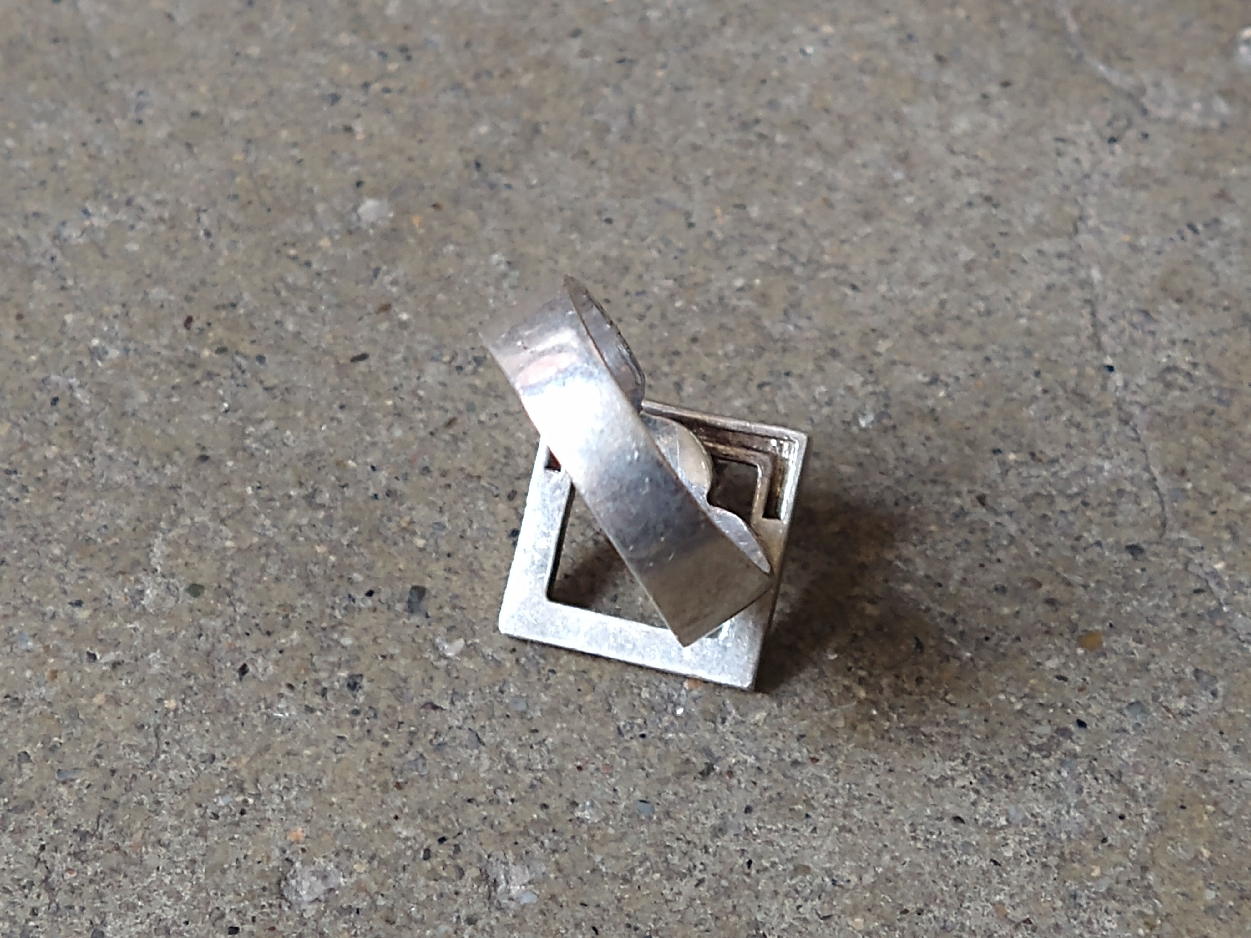 Jewelry × Vintage Vintage Sterling Silver Ring Size 7.25 CZ Modern Avant Garde Size ONE SIZE - 13 Thumbnail