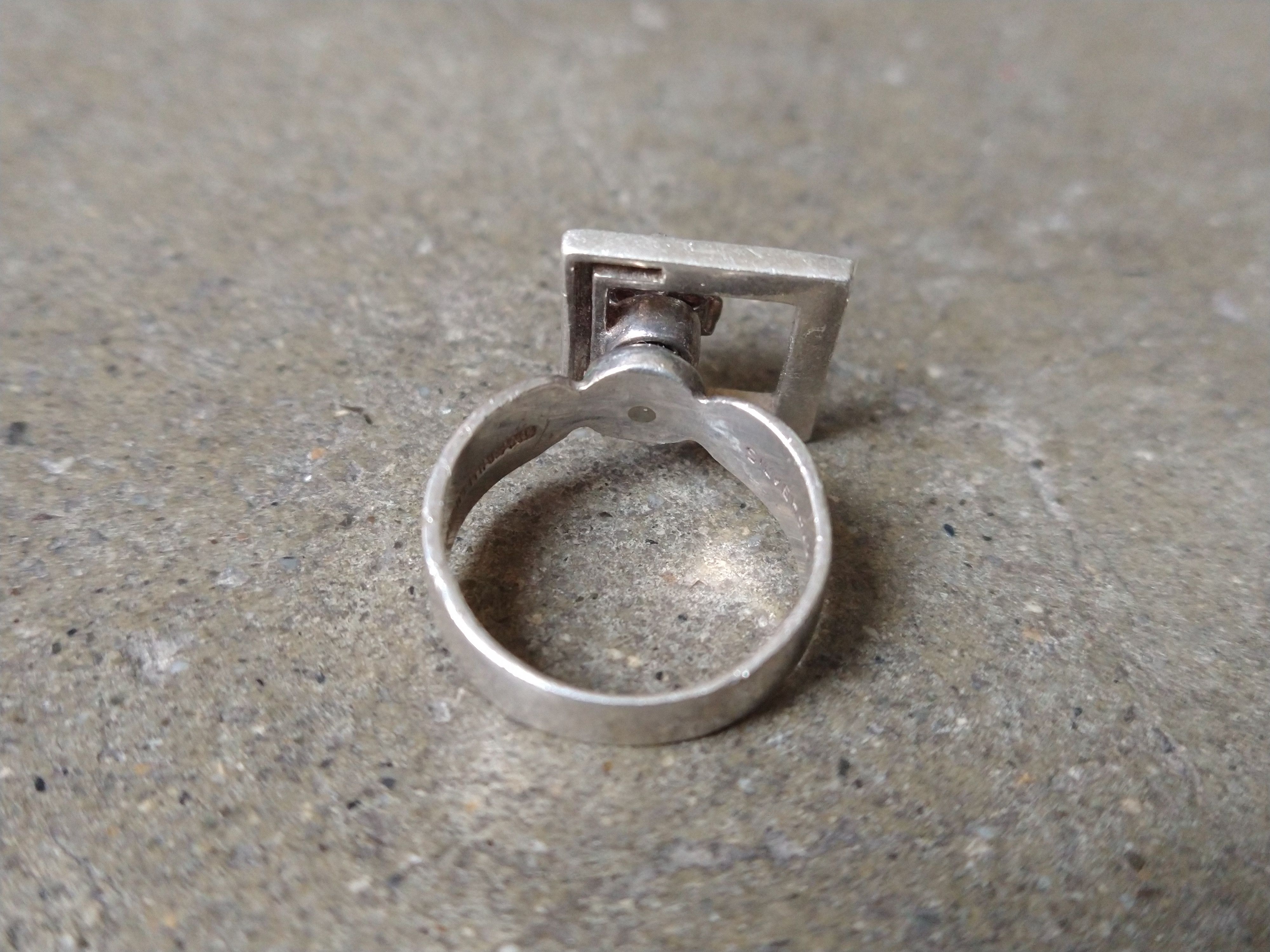Jewelry × Vintage Vintage Sterling Silver Ring Size 7.25 CZ Modern Avant Garde Size ONE SIZE - 12 Thumbnail