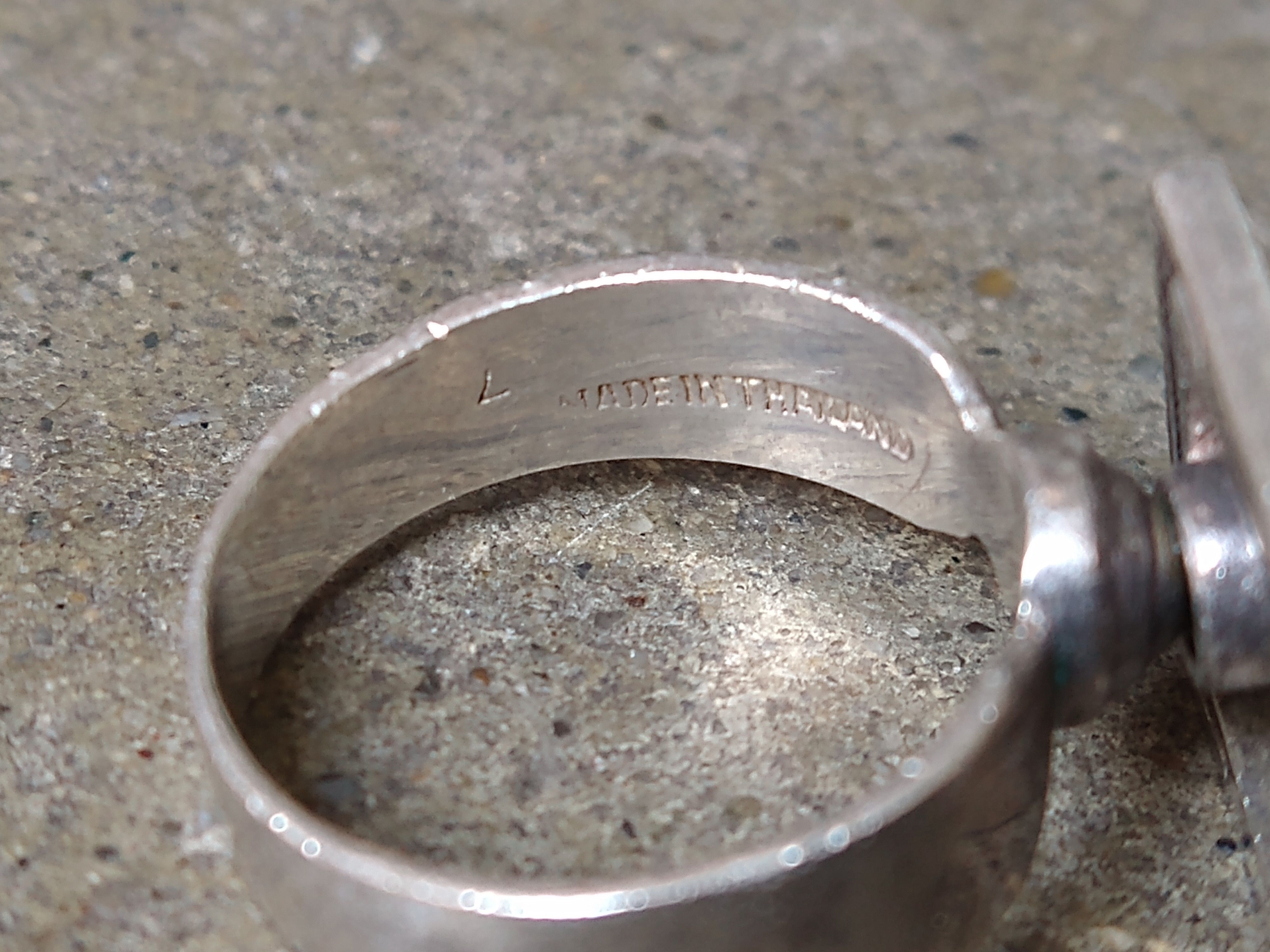 Jewelry × Vintage Vintage Sterling Silver Ring Size 7.25 CZ Modern Avant Garde Size ONE SIZE - 10 Thumbnail