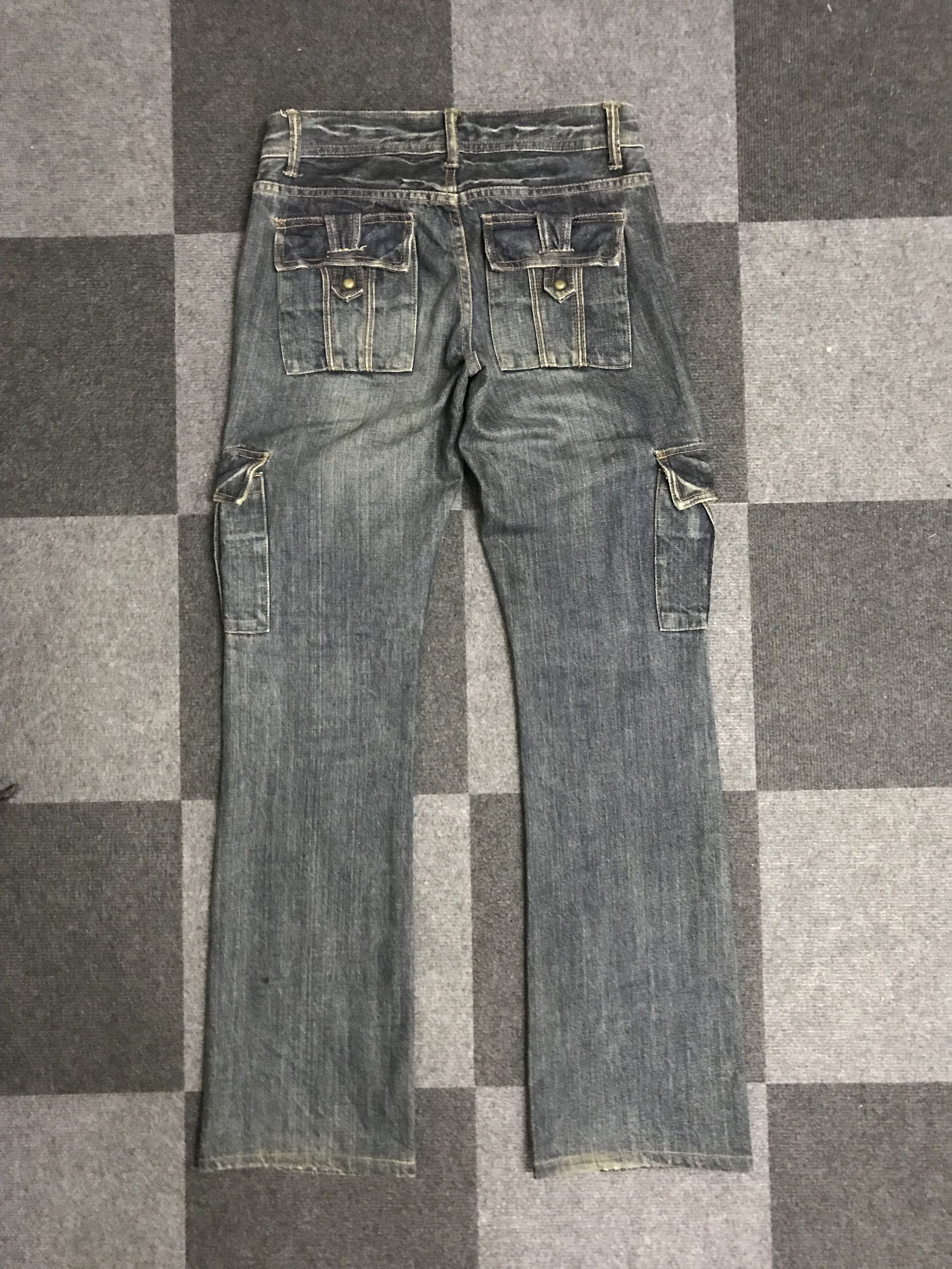 Japanese Brand 💥Flare💥D116 STEER BLUE ARCHIVAL FLARE CARGO DENIM Size US 31 - 4 Thumbnail