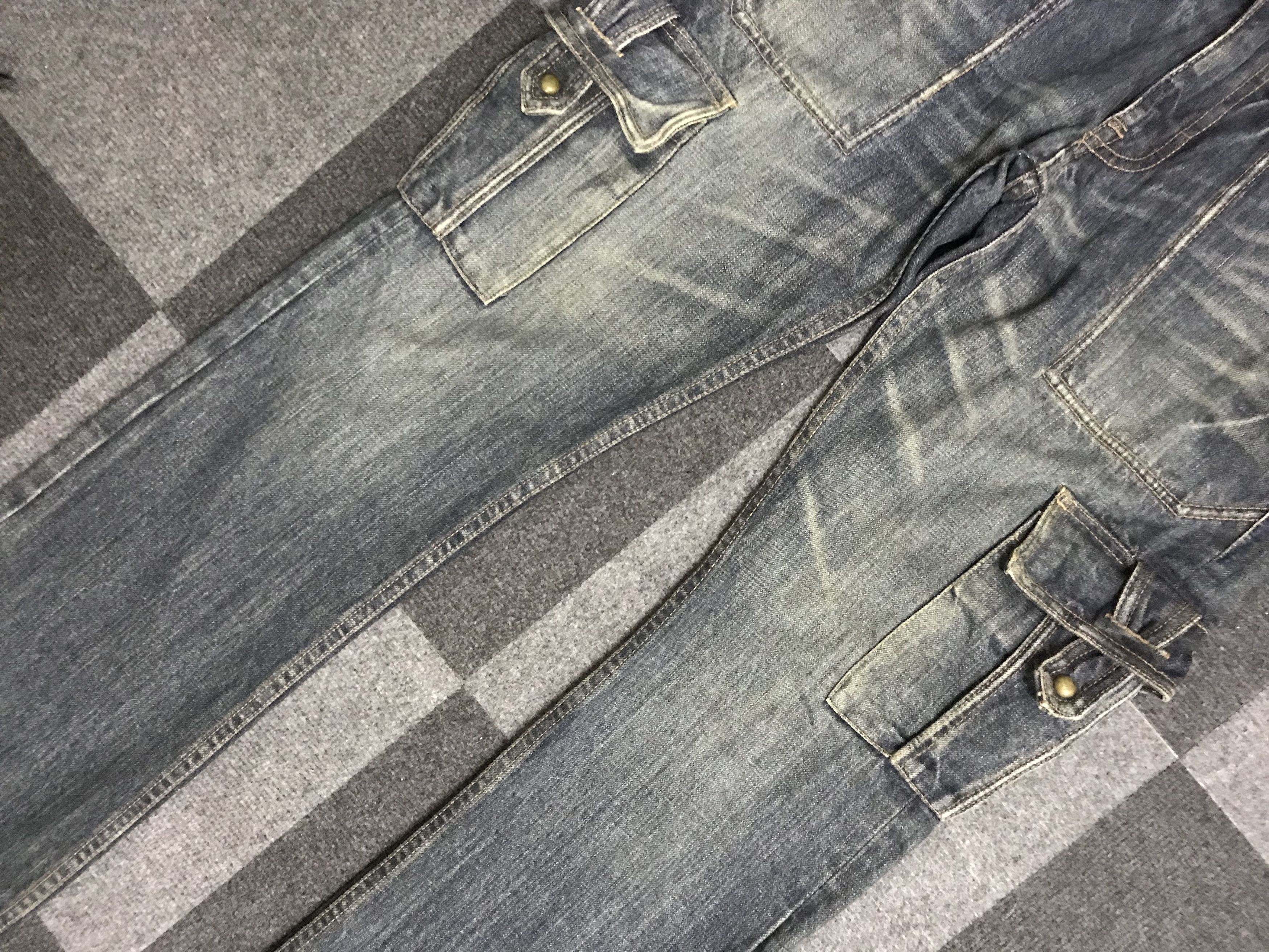 Japanese Brand 💥Flare💥D116 STEER BLUE ARCHIVAL FLARE CARGO DENIM Size US 31 - 6 Thumbnail