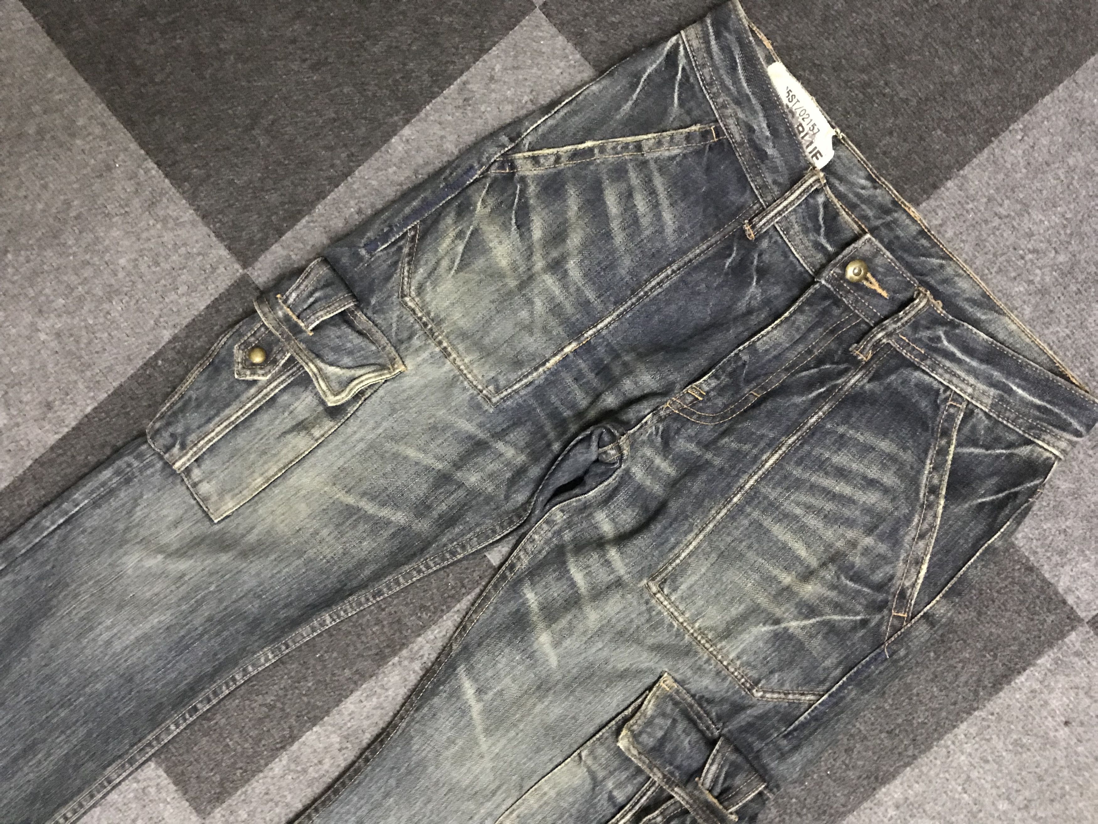 Japanese Brand 💥Flare💥D116 STEER BLUE ARCHIVAL FLARE CARGO DENIM Size US 31 - 5 Thumbnail