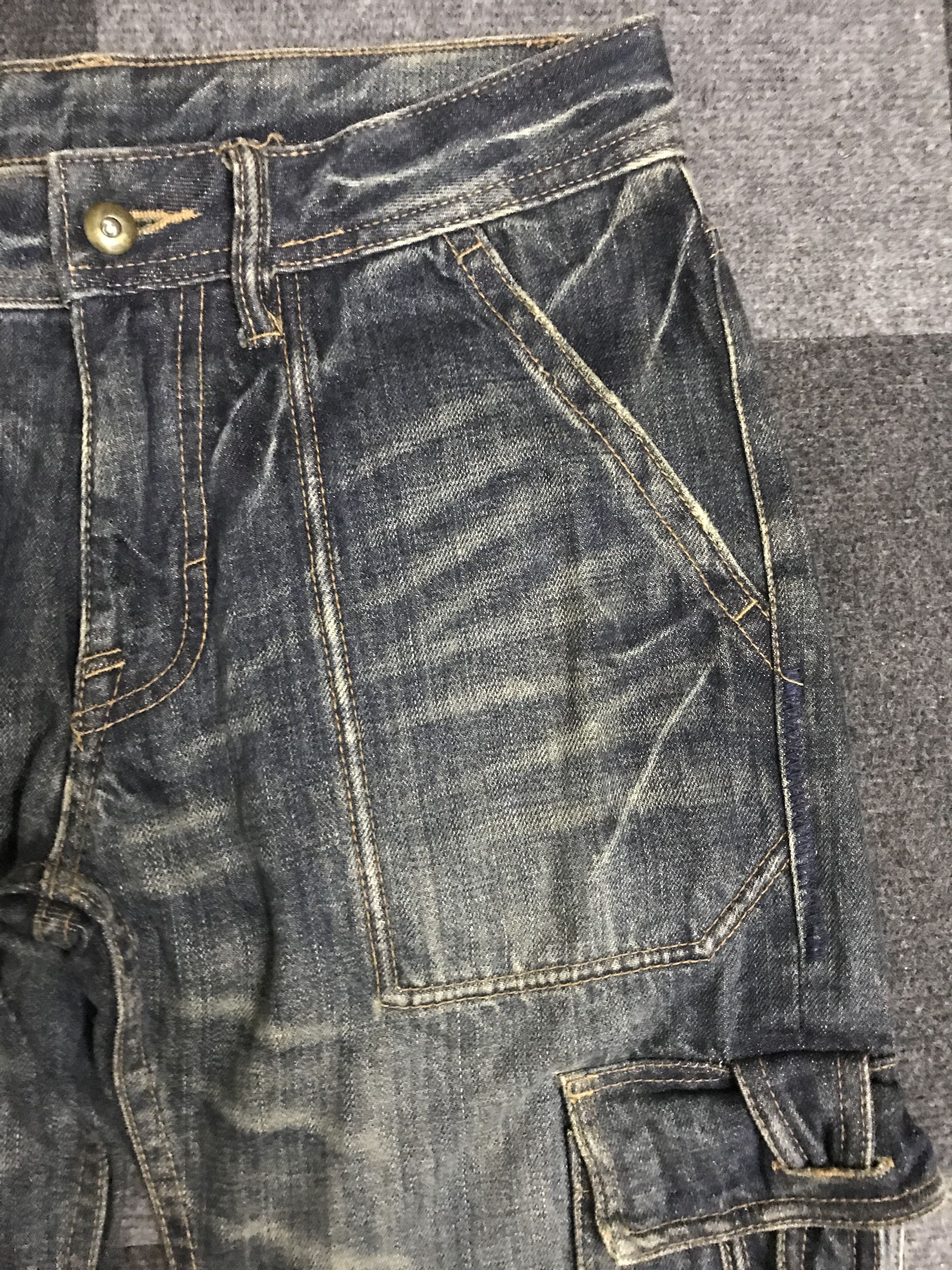 Japanese Brand 💥Flare💥D116 STEER BLUE ARCHIVAL FLARE CARGO DENIM Size US 31 - 12 Thumbnail