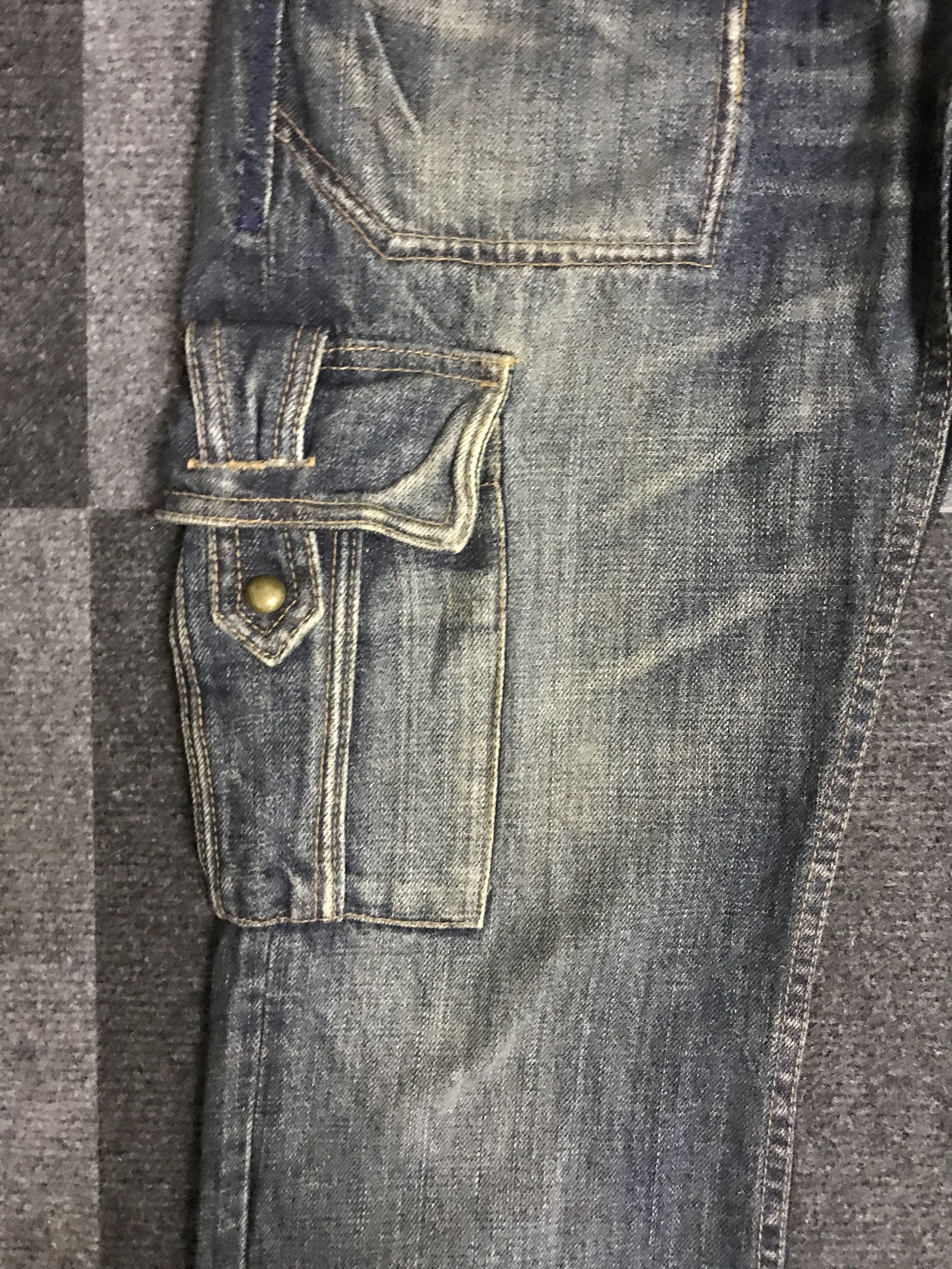 Japanese Brand 💥Flare💥D116 STEER BLUE ARCHIVAL FLARE CARGO DENIM Size US 31 - 11 Thumbnail
