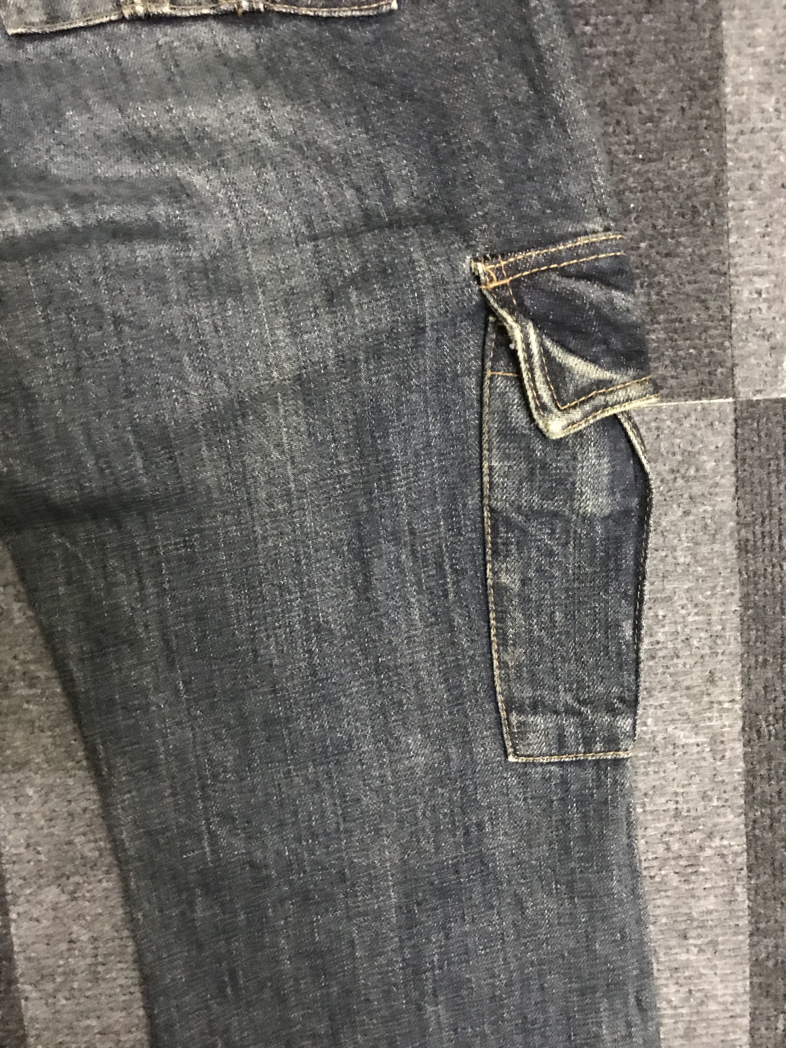 Japanese Brand 💥Flare💥D116 STEER BLUE ARCHIVAL FLARE CARGO DENIM Size US 31 - 21 Thumbnail
