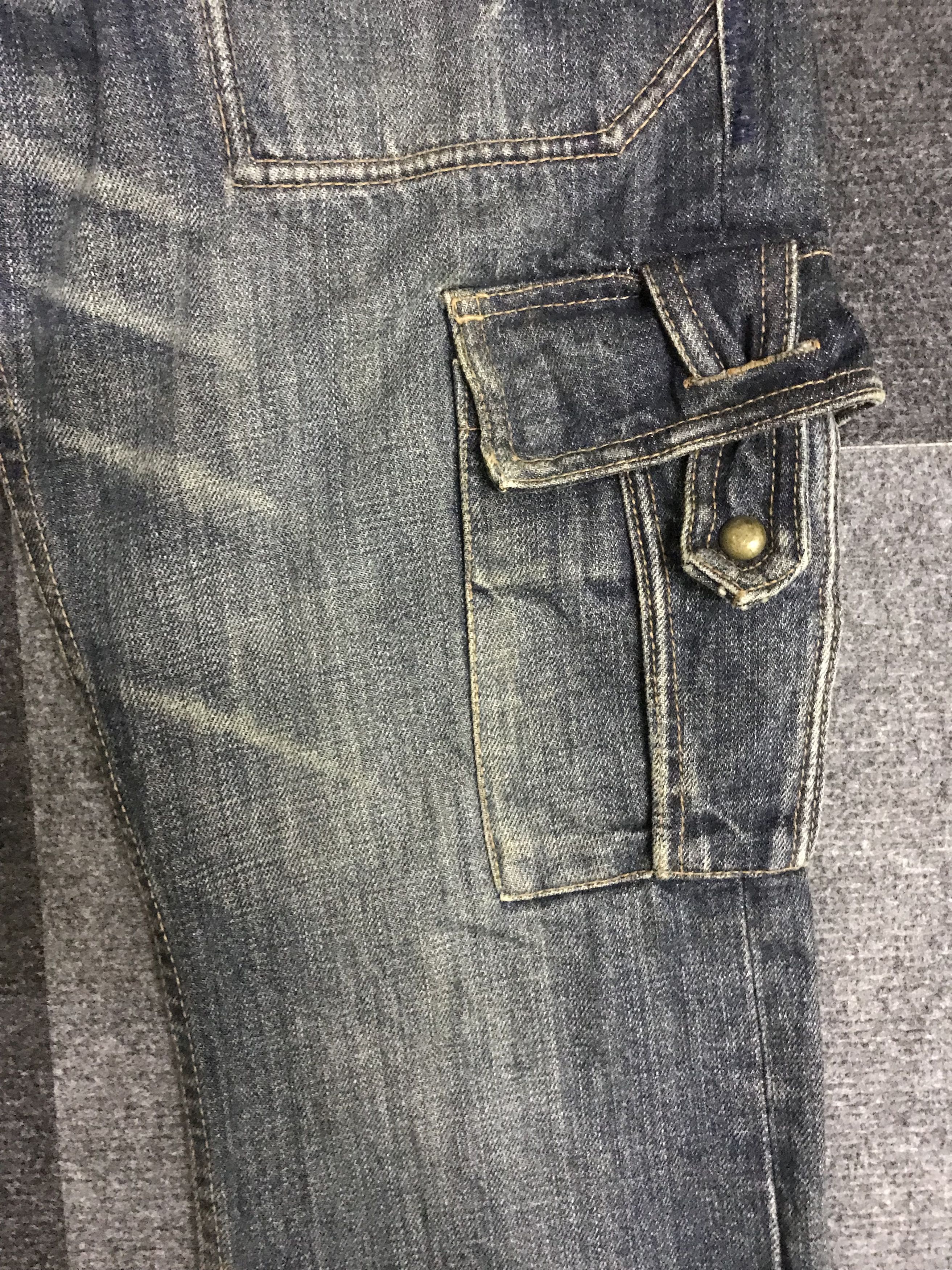 Japanese Brand 💥Flare💥D116 STEER BLUE ARCHIVAL FLARE CARGO DENIM Size US 31 - 10 Thumbnail