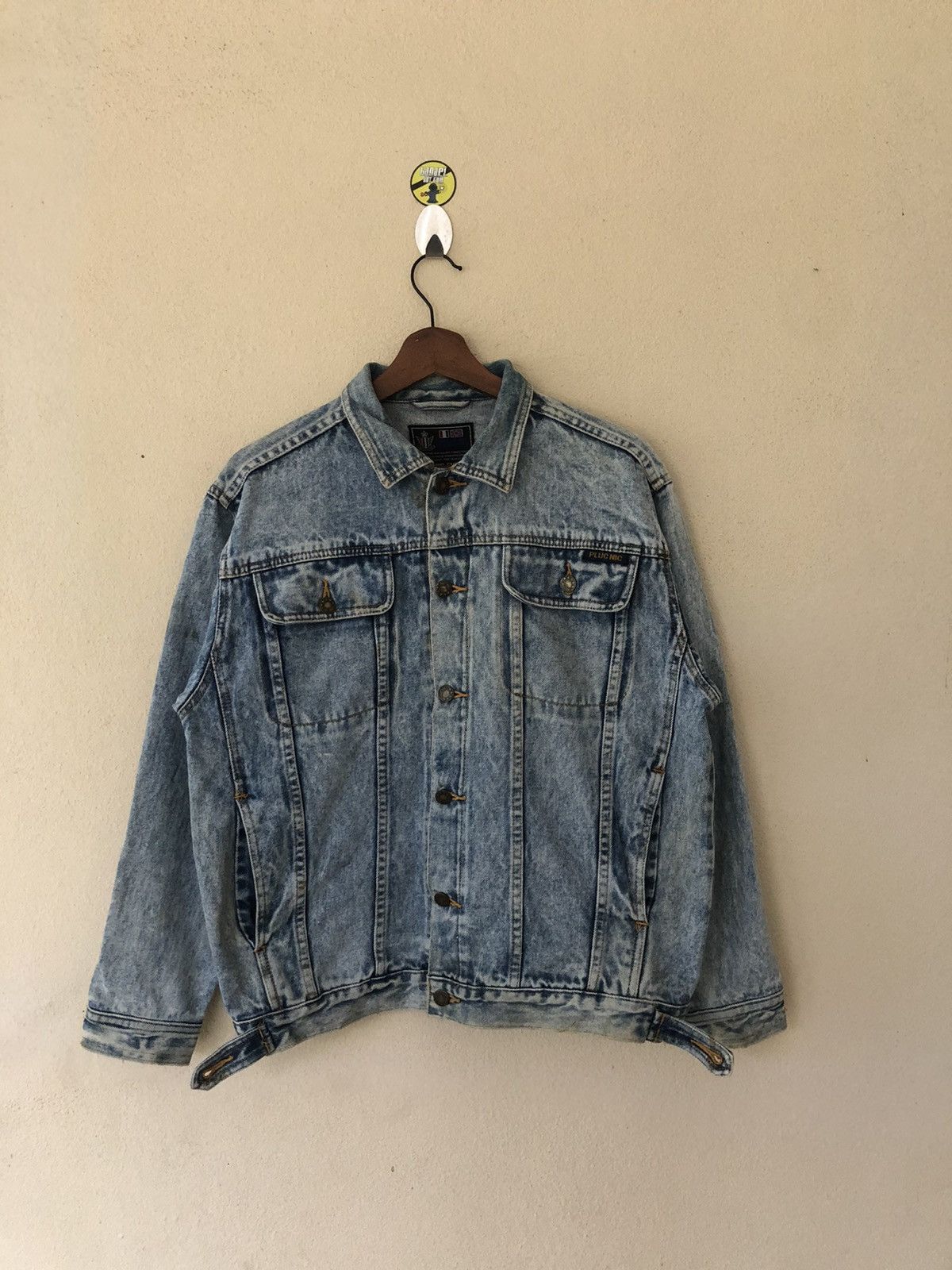 Japanese Brand Vintage Pluc Nic Denim Acid Wash Jacket Size US M / EU 48-50 / 2 - 1 Thumbnail