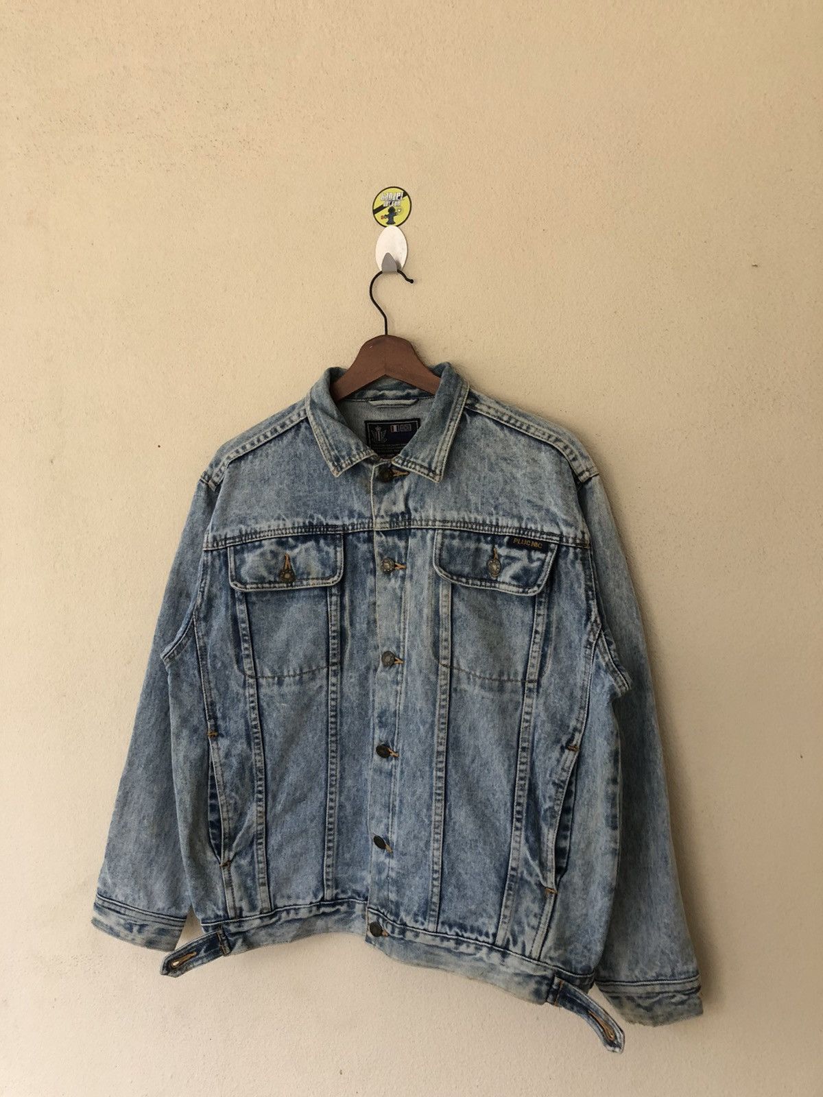 Japanese Brand Vintage Pluc Nic Denim Acid Wash Jacket Size US M / EU 48-50 / 2 - 2 Thumbnail