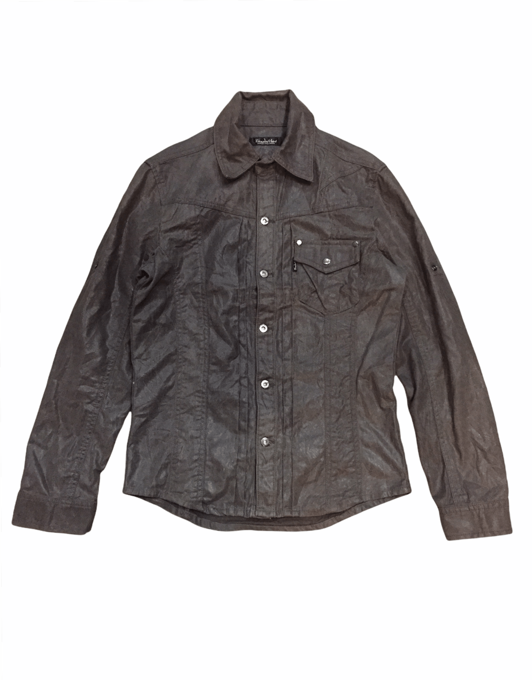image of Tornado Mart x Tornado Mart Japan Wax Coating Paneled Jacket in Brown, Men's (Size Small)