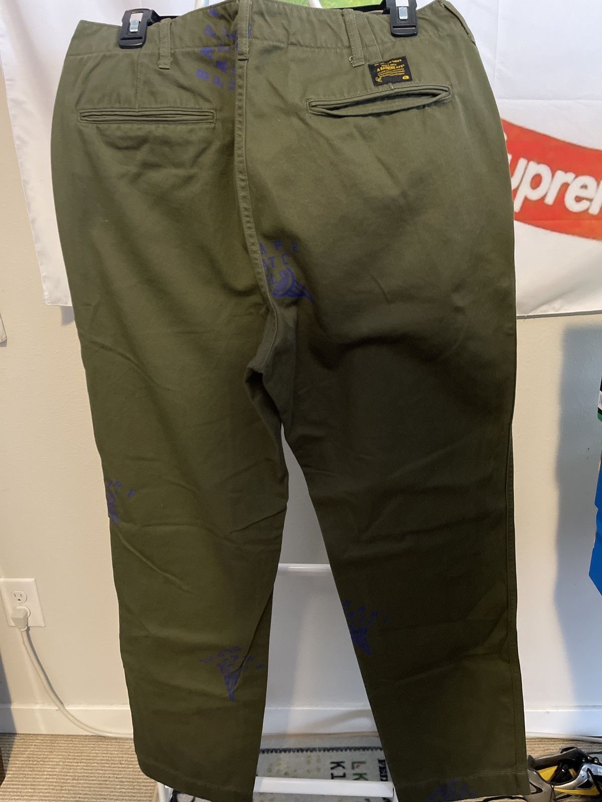 Bape A Bathing Ape Bape Chinos Pants Sz L Olive Size US 35 - 2 Thumbnail
