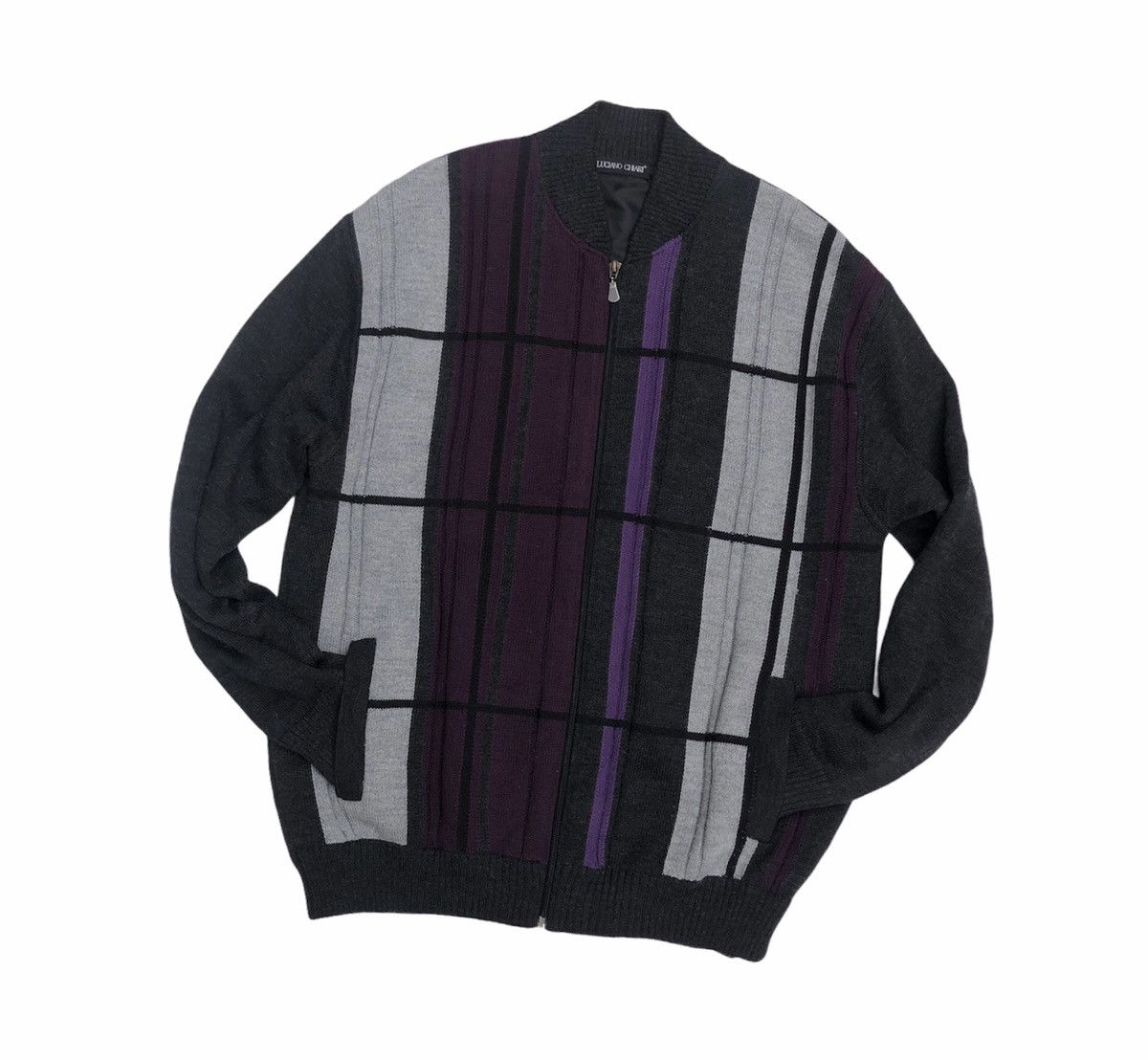 Vintage 🔥Luciano Chiari Knitted Italian Design Lana Wool Jacket Size US XL / EU 56 / 4 - 6 Thumbnail