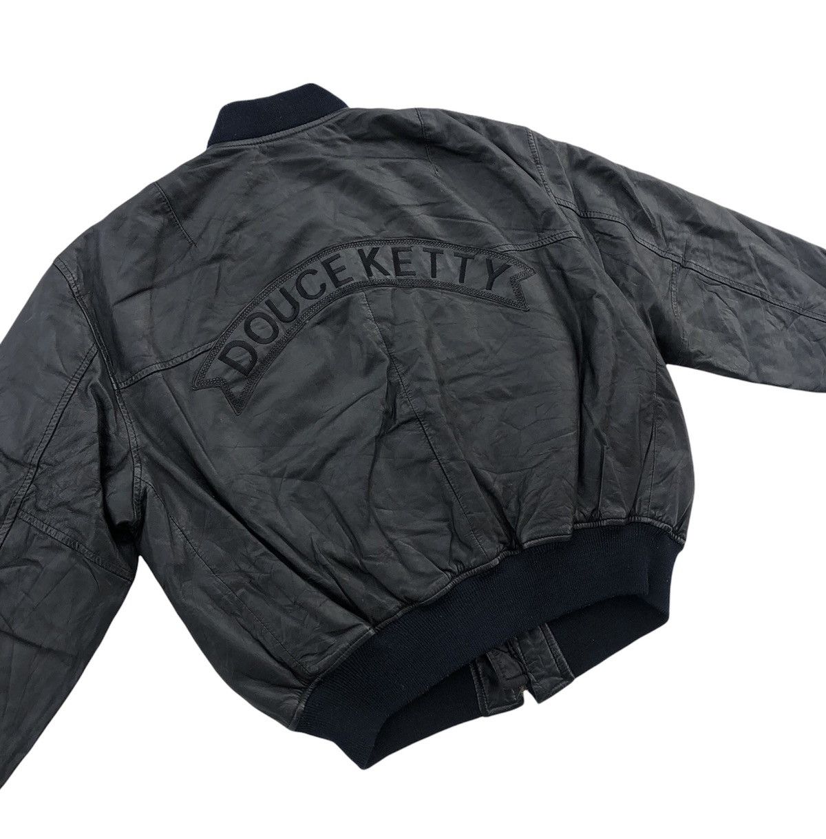Vintage Japanese Brand Douce Ketty Leather Bomber Jacket Size US M / EU 48-50 / 2 - 10 Thumbnail