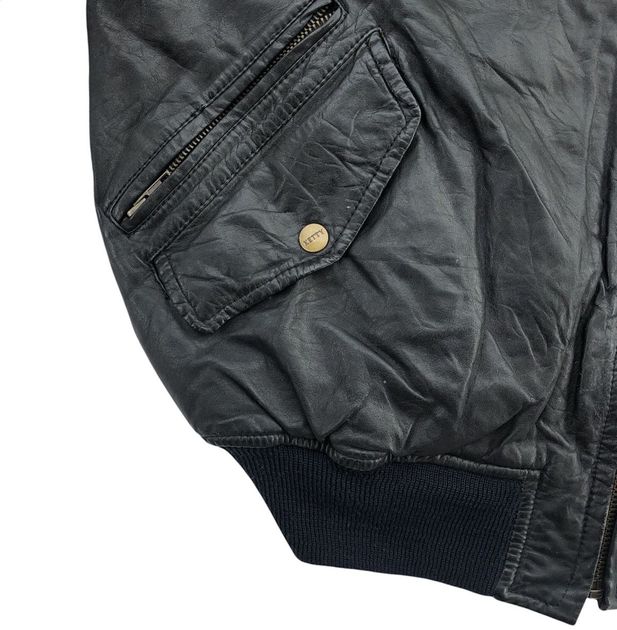 Vintage Japanese Brand Douce Ketty Leather Bomber Jacket Size US M / EU 48-50 / 2 - 17 Thumbnail