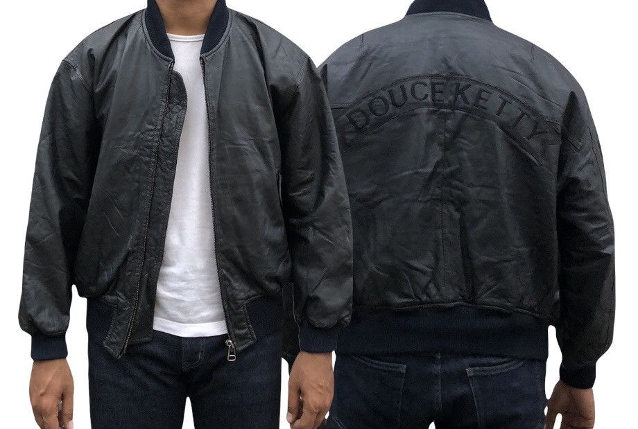 Vintage Japanese Brand Douce Ketty Leather Bomber Jacket Size US M / EU 48-50 / 2 - 4 Thumbnail