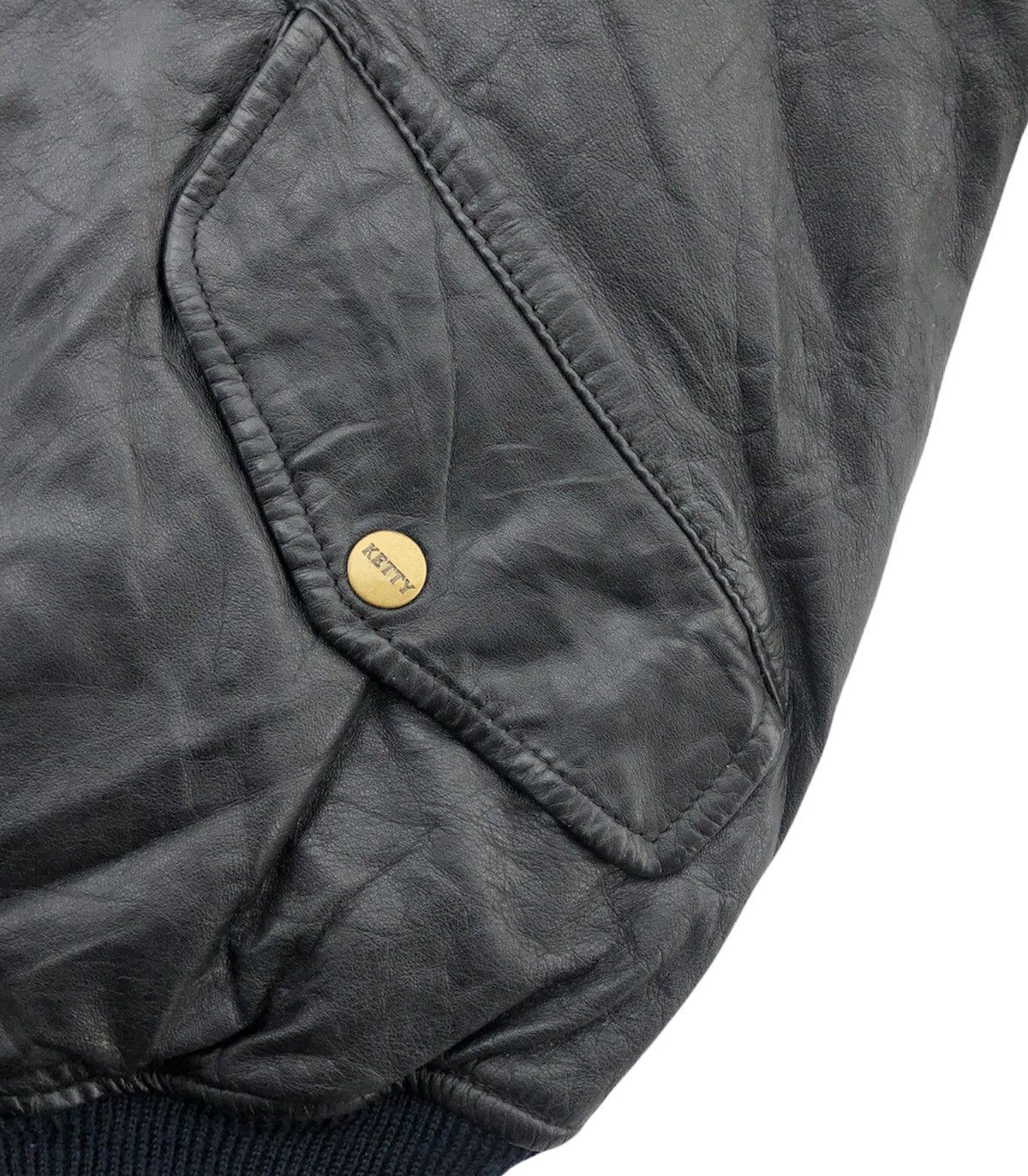 Vintage Japanese Brand Douce Ketty Leather Bomber Jacket Size US M / EU 48-50 / 2 - 16 Thumbnail