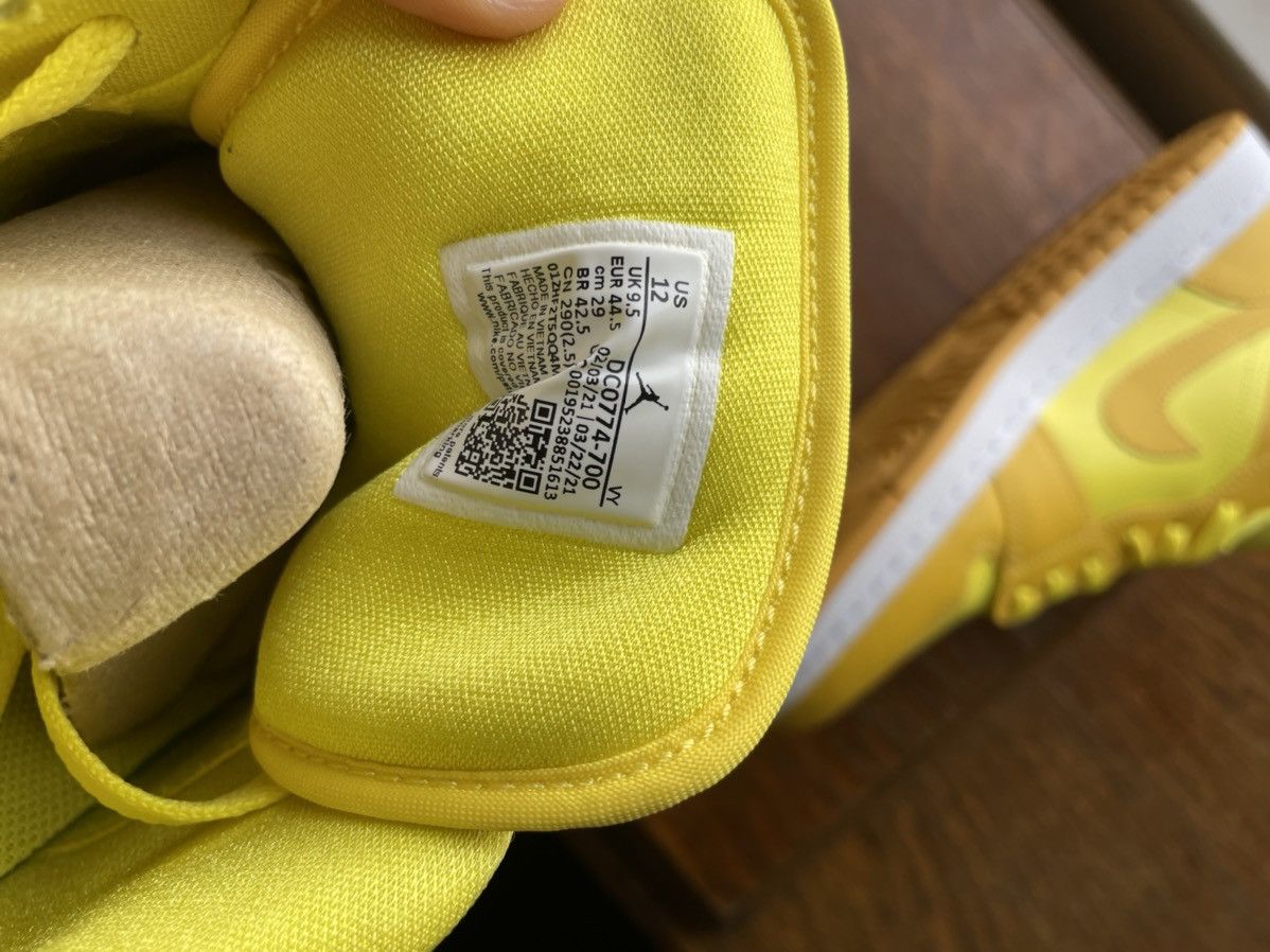 Jordan Brand Air Jordan Low 1 Yellow Strike / Pollen / White Size US 10.5 / EU 43-44 - 7 Thumbnail