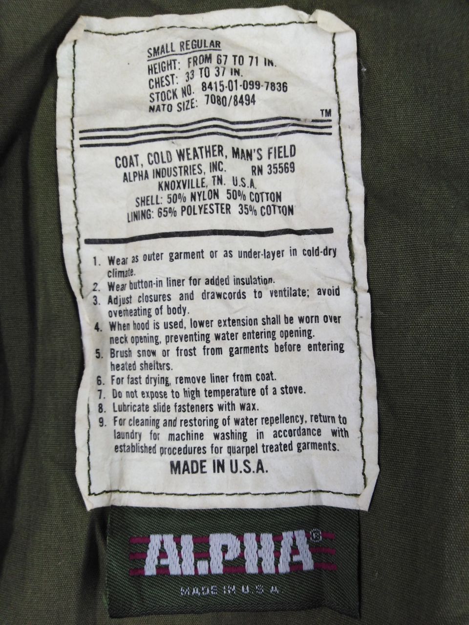 Alpha Industries ALPHA CAMO COLD WEATHER JACKET Size US S / EU 44-46 / 1 - 2 Thumbnail