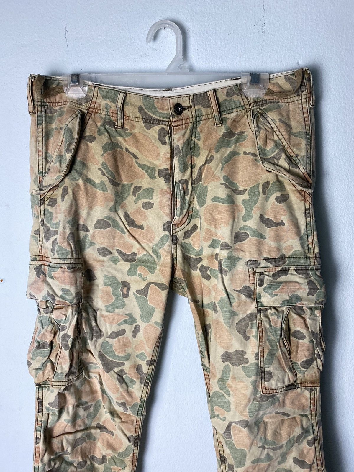 Japanese Brand × Vintage Vintage Camo Cargo Pant Tactical Pocket Size US 31 - 2 Thumbnail