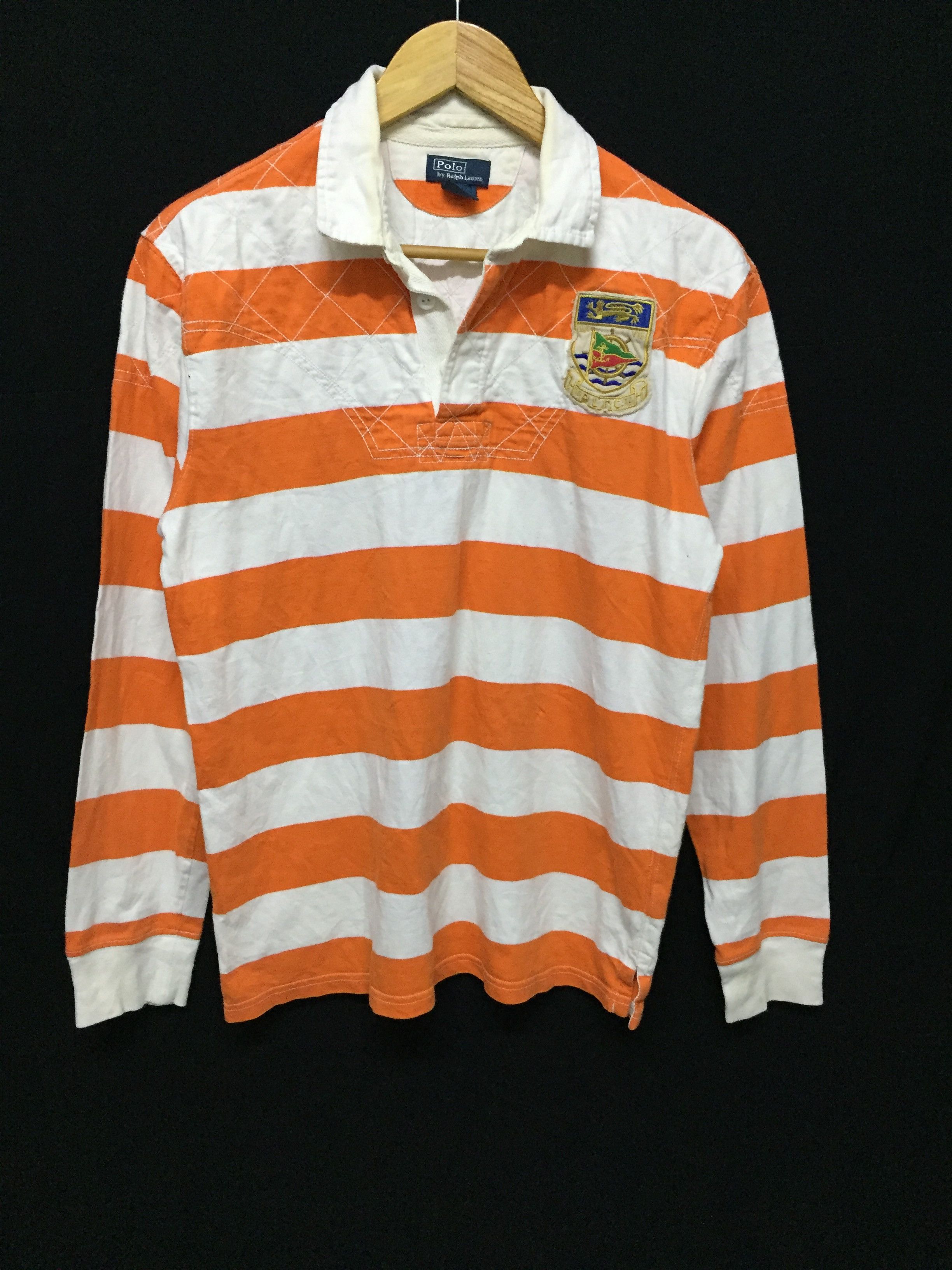 Polo Ralph Lauren × RRL Ralph Lauren × Ralph Lauren Vtg Polo Ralph Lauren Border rugby stripe shirt Size US S / EU 44-46 / 1 - 2 Thumbnail
