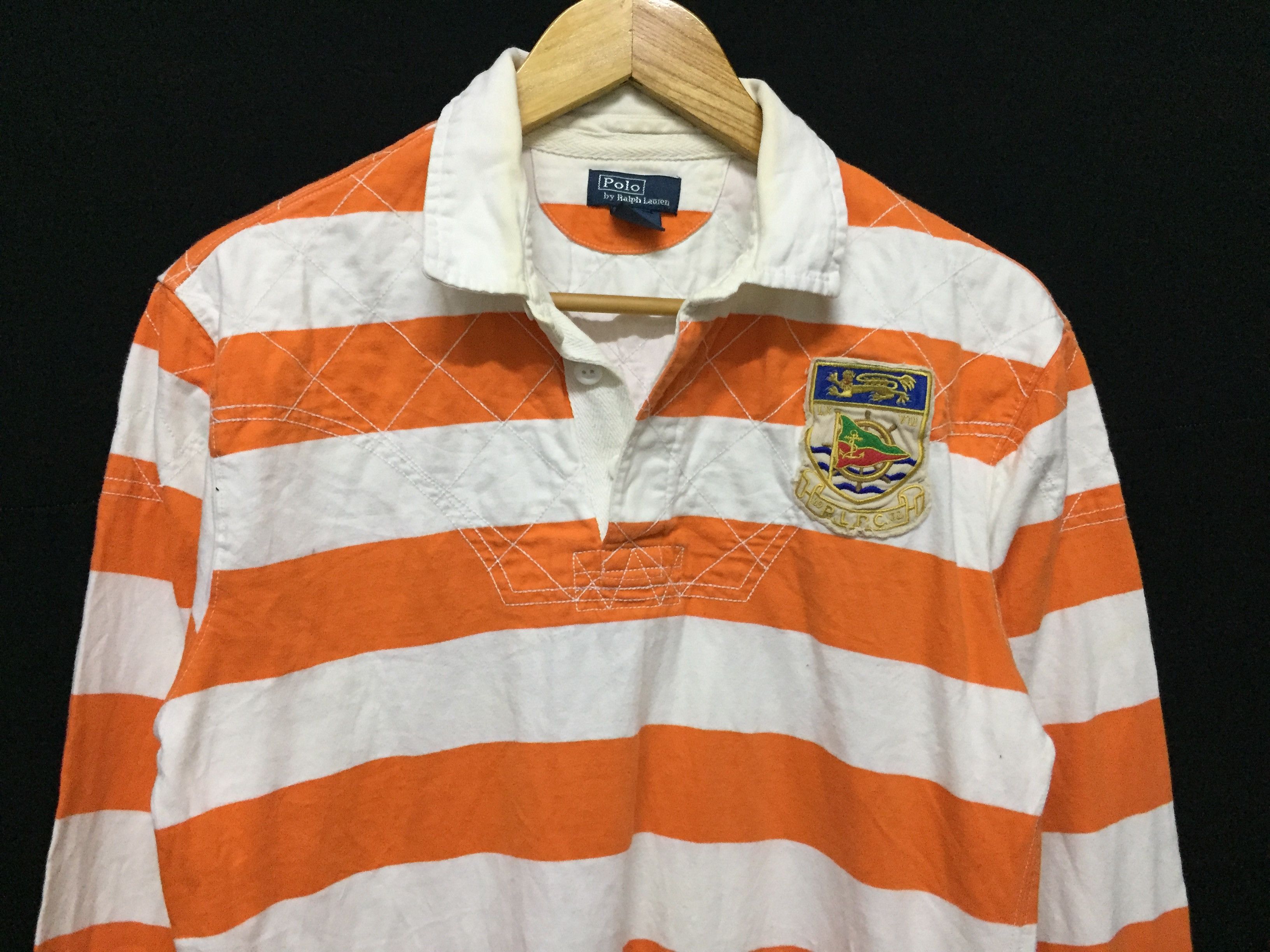 Polo Ralph Lauren × RRL Ralph Lauren × Ralph Lauren Vtg Polo Ralph Lauren Border rugby stripe shirt Size US S / EU 44-46 / 1 - 3 Thumbnail