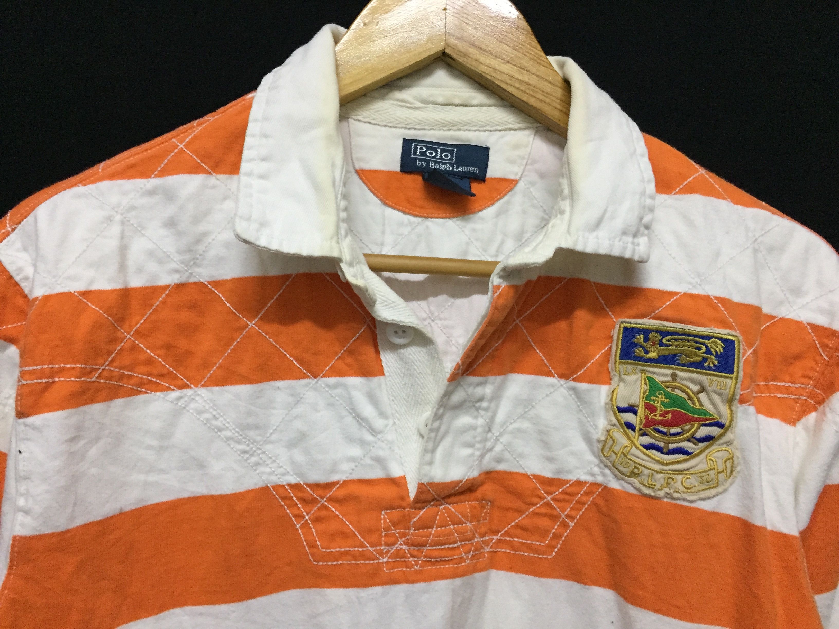 Polo Ralph Lauren × RRL Ralph Lauren × Ralph Lauren Vtg Polo Ralph Lauren Border rugby stripe shirt Size US S / EU 44-46 / 1 - 5 Thumbnail