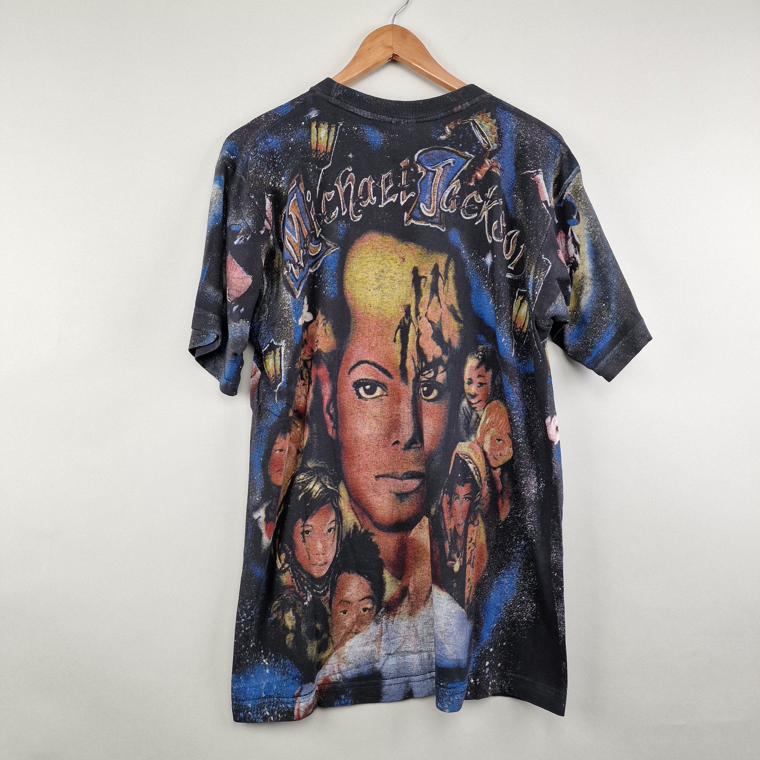 Band Tees × Michael Jackson × Vintage 90s Michael Jackson all over print Dangerous 1992 Size US XL / EU 56 / 4 - 4 Thumbnail