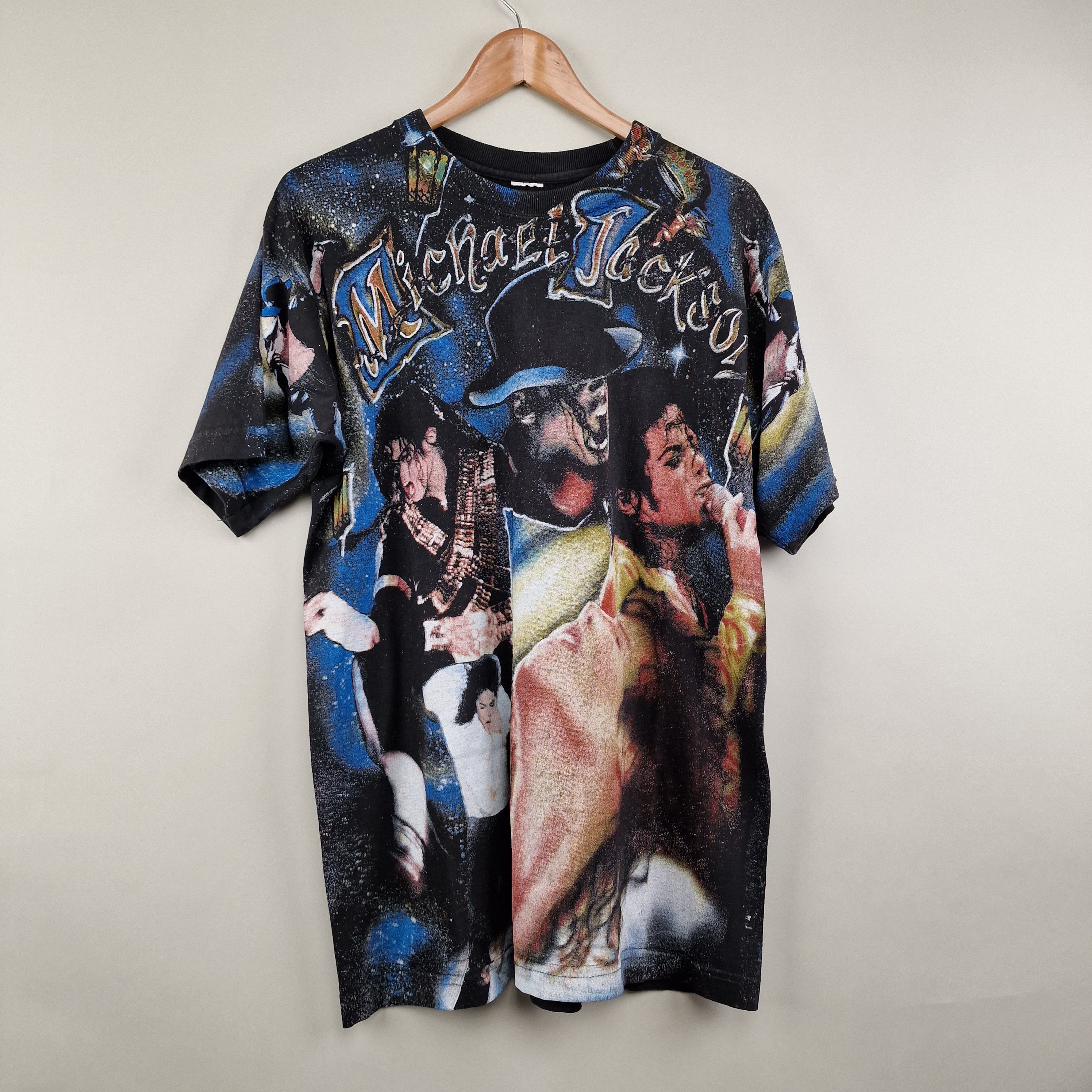Band Tees × Michael Jackson × Vintage 90s Michael Jackson all over print Dangerous 1992 Size US XL / EU 56 / 4 - 6 Thumbnail